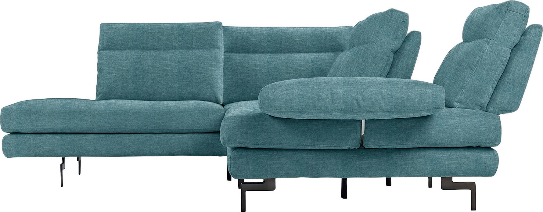 CALIA ITALIA Ecksofa »Toby Wing, L-Form, Designsofa mit sensationellem Sitzkomfort«, Sitztiefenverstellung, funktionale Ecke, Füße in schwarz matt