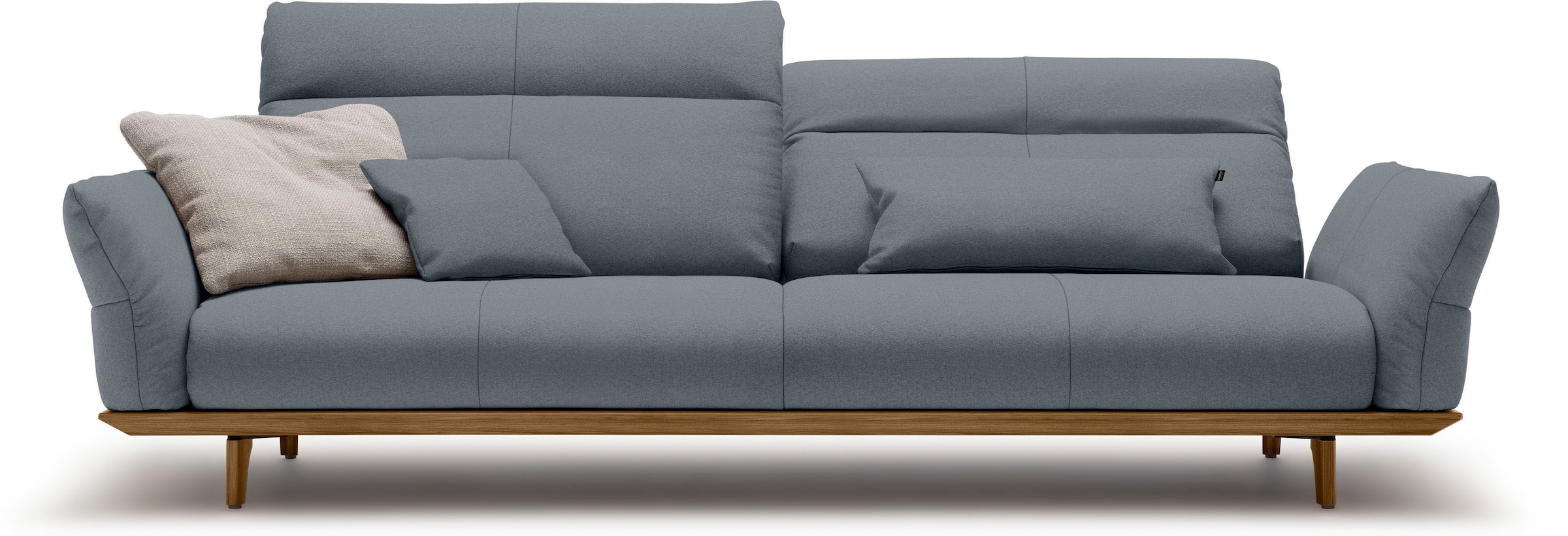Creation BY ROLF BENZ 4-Sitzer "CR.460 mit verstellbarer Rückenlehne, Designsofa, bequem" Sockel in Nussbaum, Füße Nussbaum, Breite 248 cm