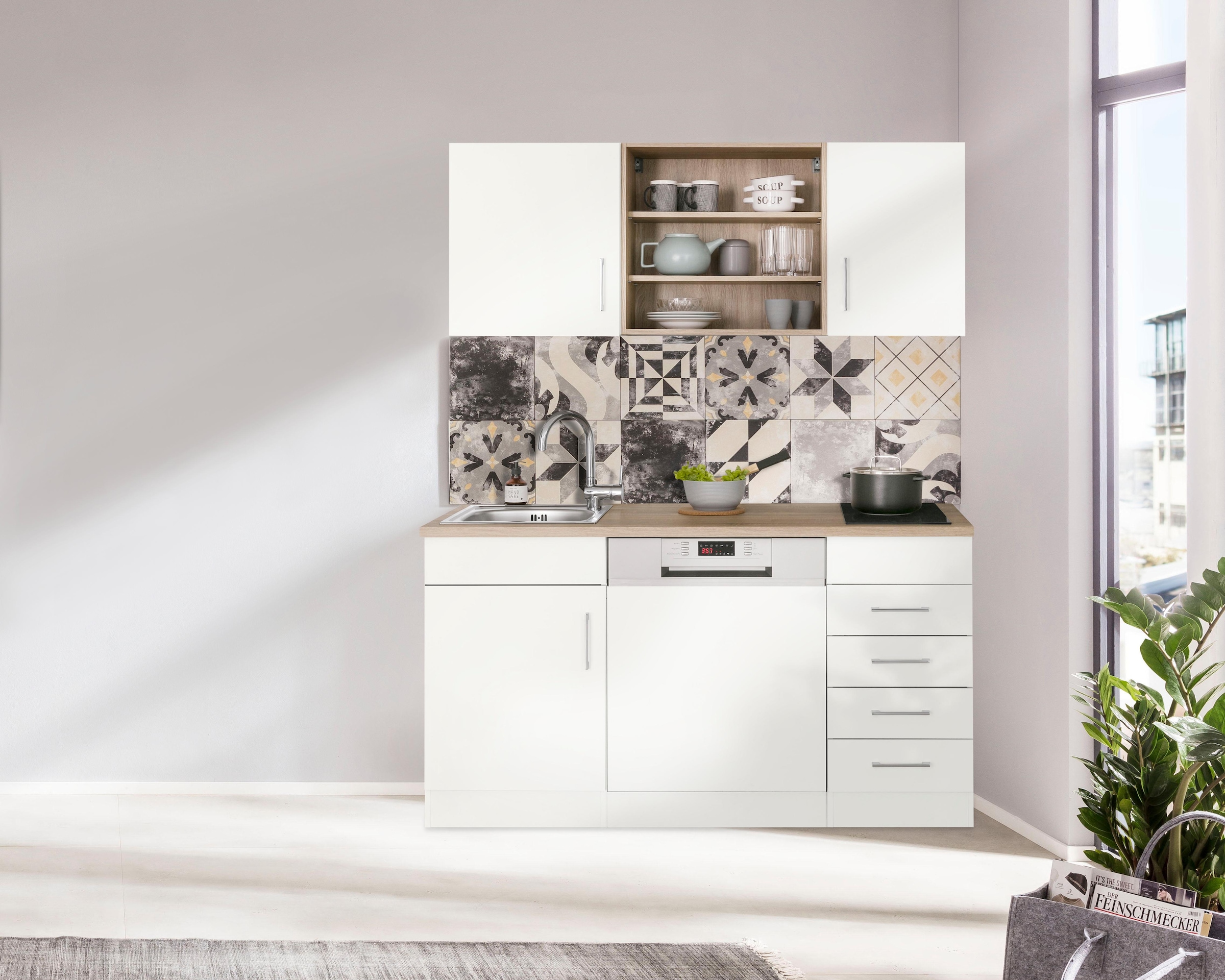 HELD MÖBEL Pantryküche "Mali", Breite 150 cm, mit E-Geräten günstig online kaufen
