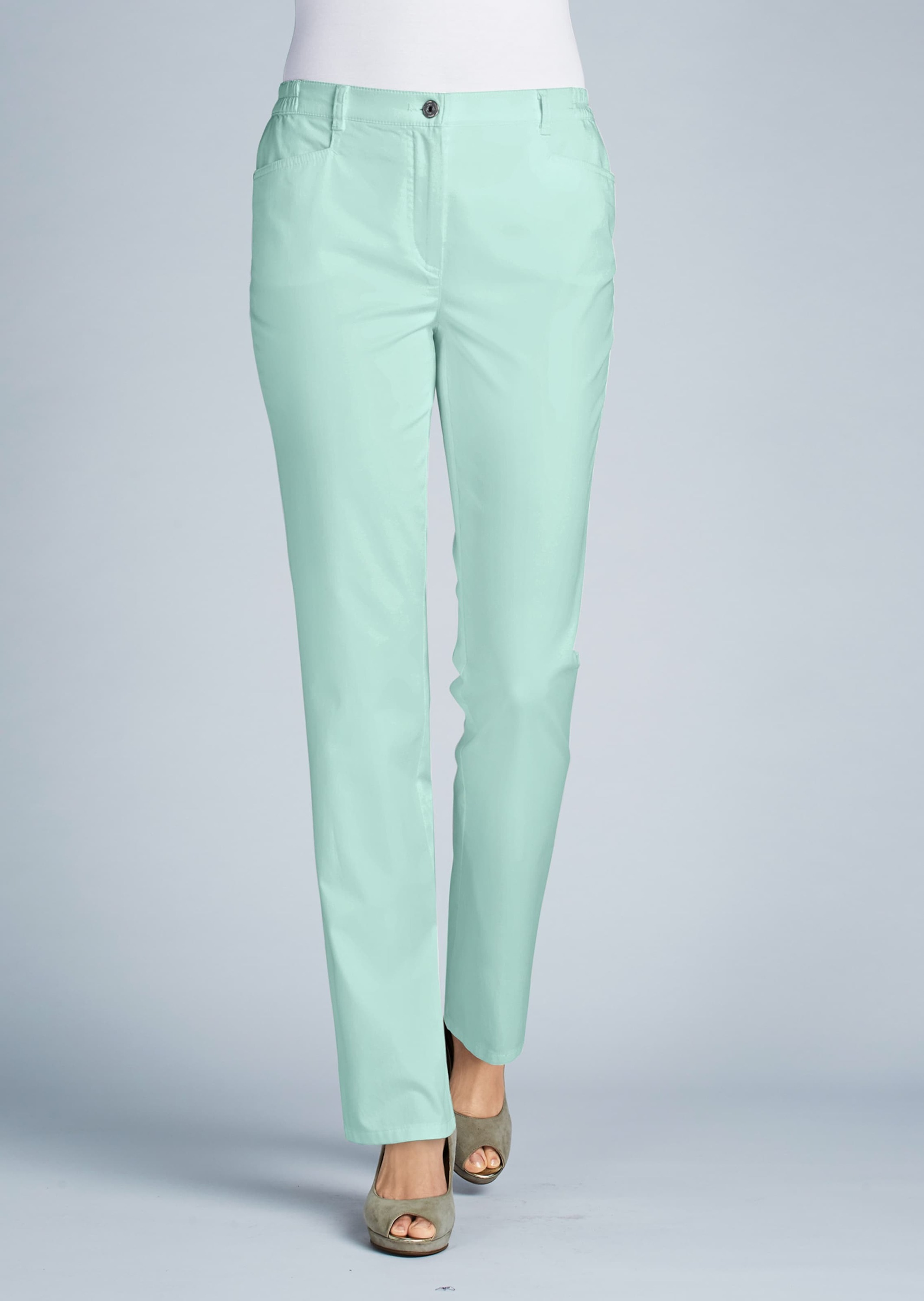 Goldner Carla Women's Cotton Trousers Mint Green Size 19 2