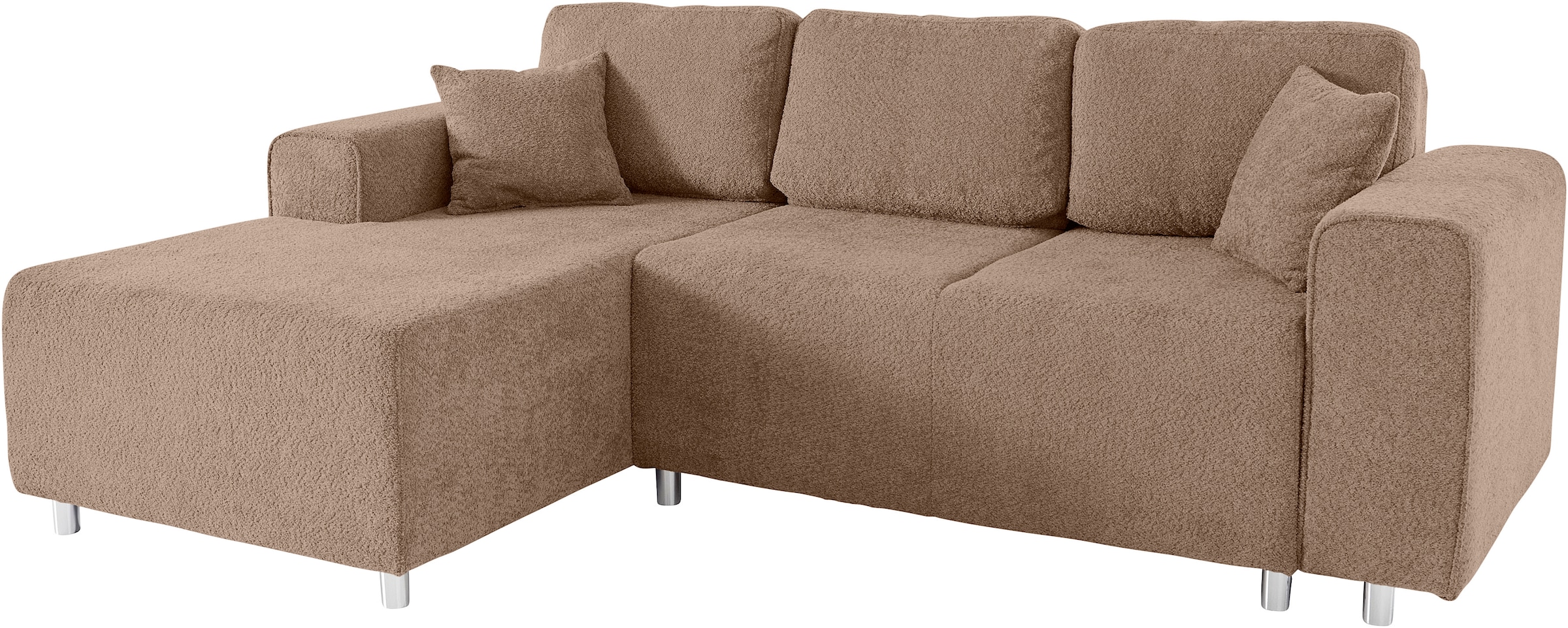 Guido Maria Kretschmer Home&Living Ecksofa »Györ«, L-Form, wahlweise mit Bettfunktion und Bettkasten incl. 2 Zierkissen