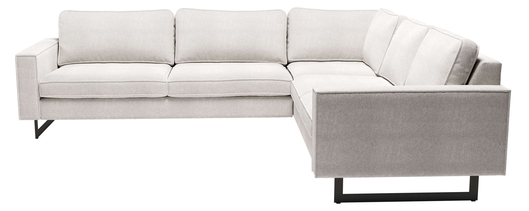 Places of Style Ecksofa »Pinto, XXL, 250/290 cm, langer Schenkel, Ottomane«, Cord, Chenille, Lederoptik, mit Keder, Metallfüße, Wellenunterfederung