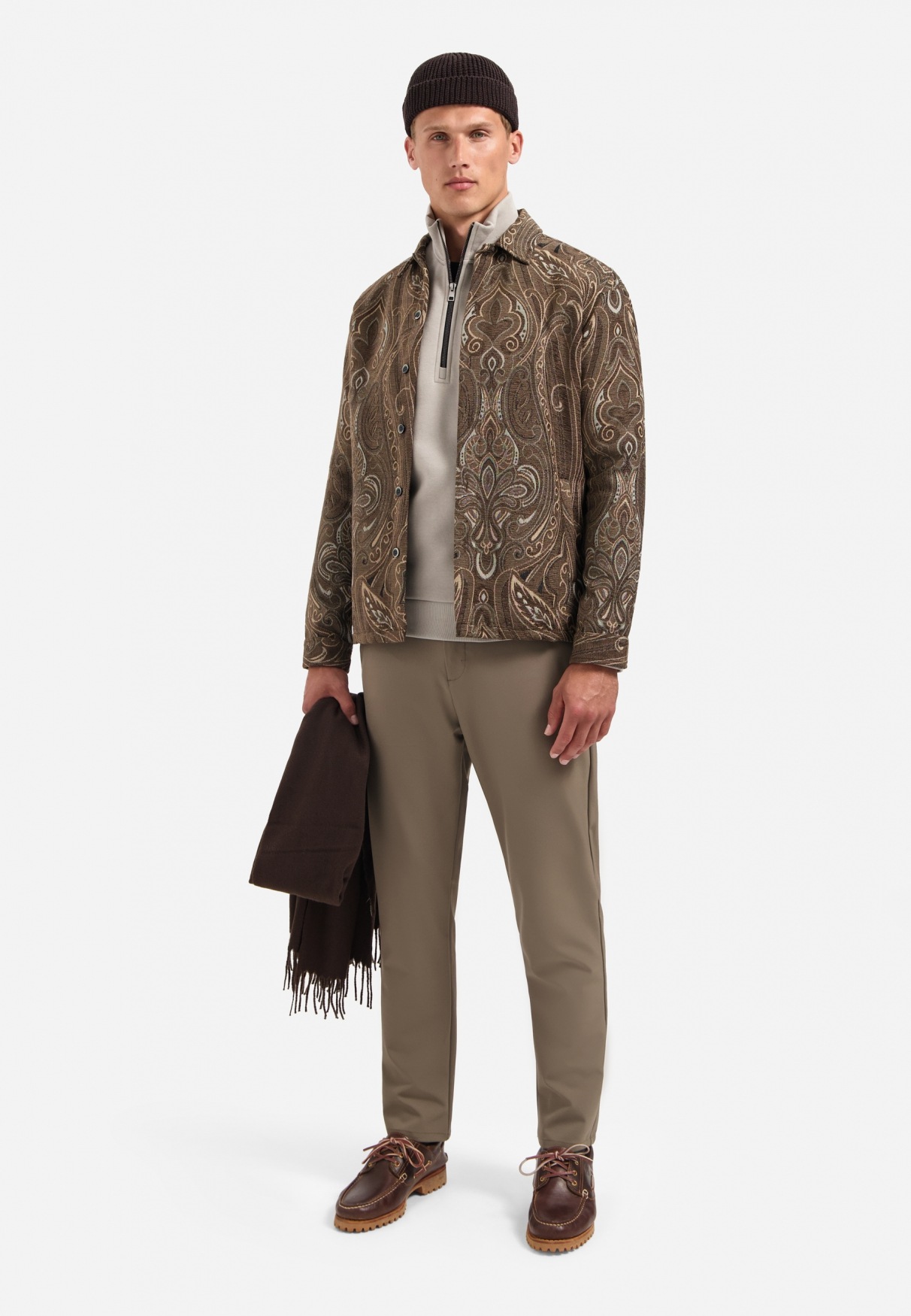 Thumbnail - NO EXCESS Langarmhemd "No Excess Jacquard-Overshirt mit Muster"