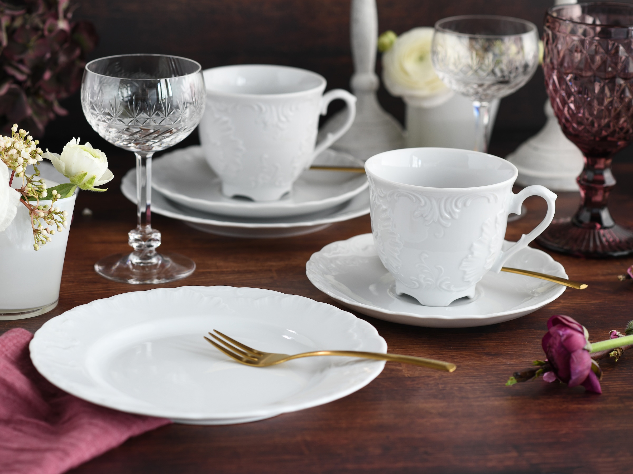 CreaTable Kaffeeservice »Rokoko, Service 18-tlg.« Daily Use, Zeitlos