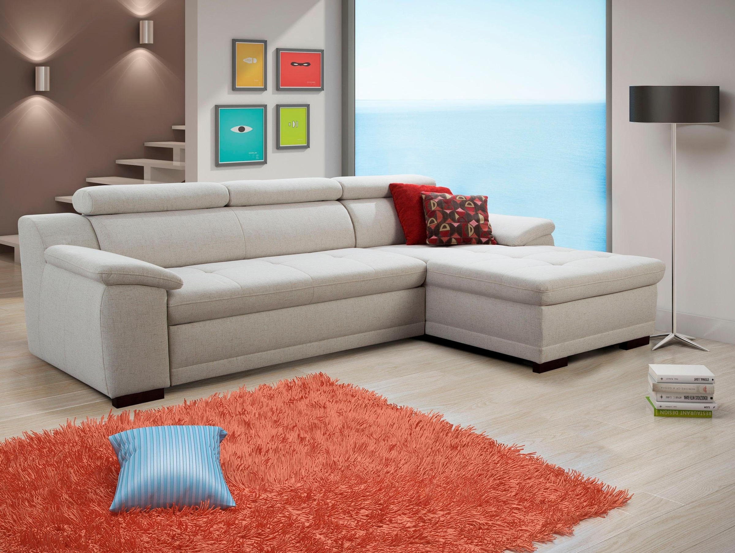 sit&more Ecksofa "Andiamo L-Form", wahlweise mit Bettfunktion, inklusive Ko günstig online kaufen