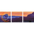 Conni Oberkircher´s Bild mit Uhr »Violet Rocks - Berge im Sonnenuntergang«, Berge, (Set, (Set 3), mit dekorativer Uhr, Panorama, Entspannung, Natur
