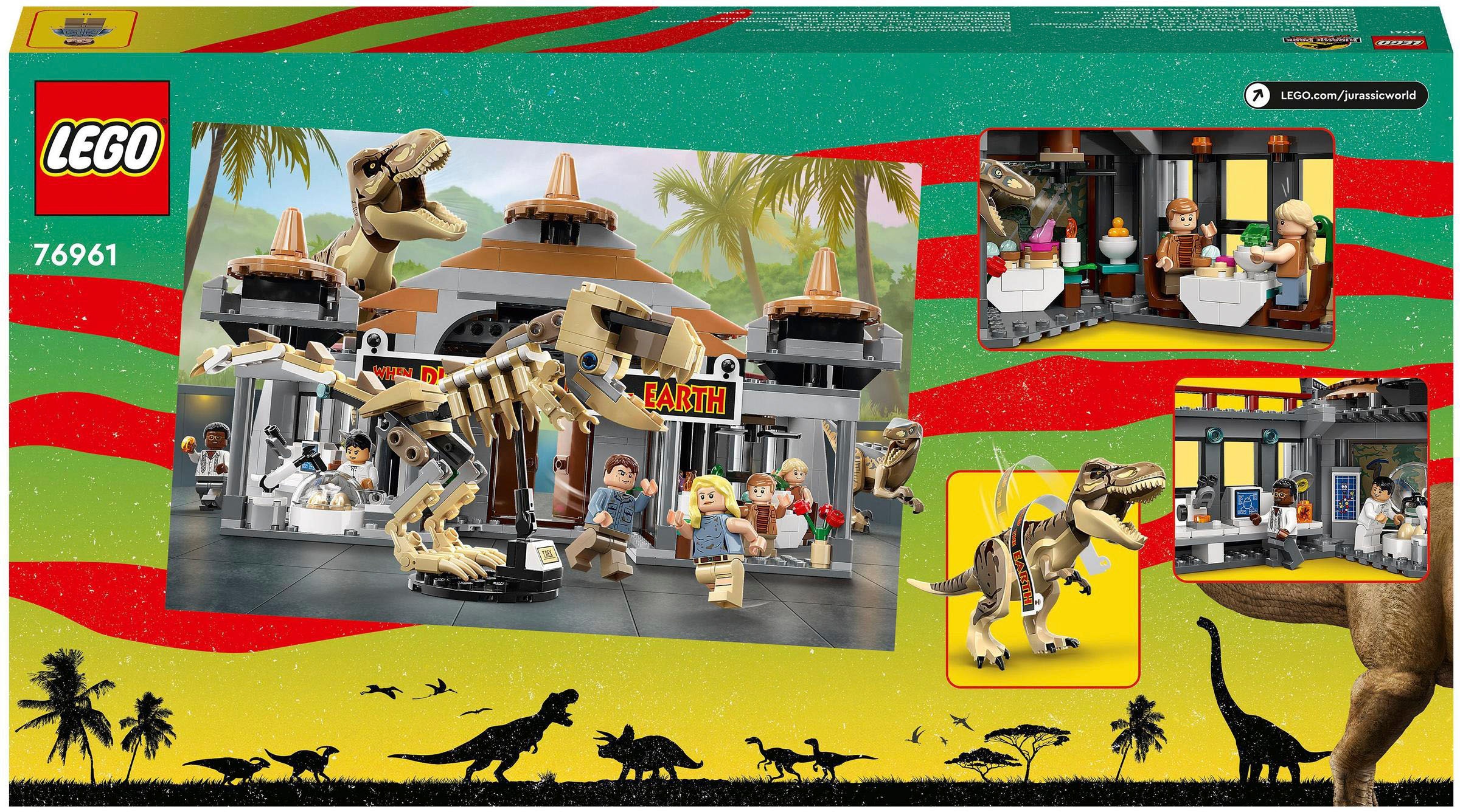LEGO® Konstruktionsspielsteine »Angriff des T. rex und des Raptors aufs Besucherzentrum (76961)«, (693 St.), LEGO® Jurassic Park; Made in Europe