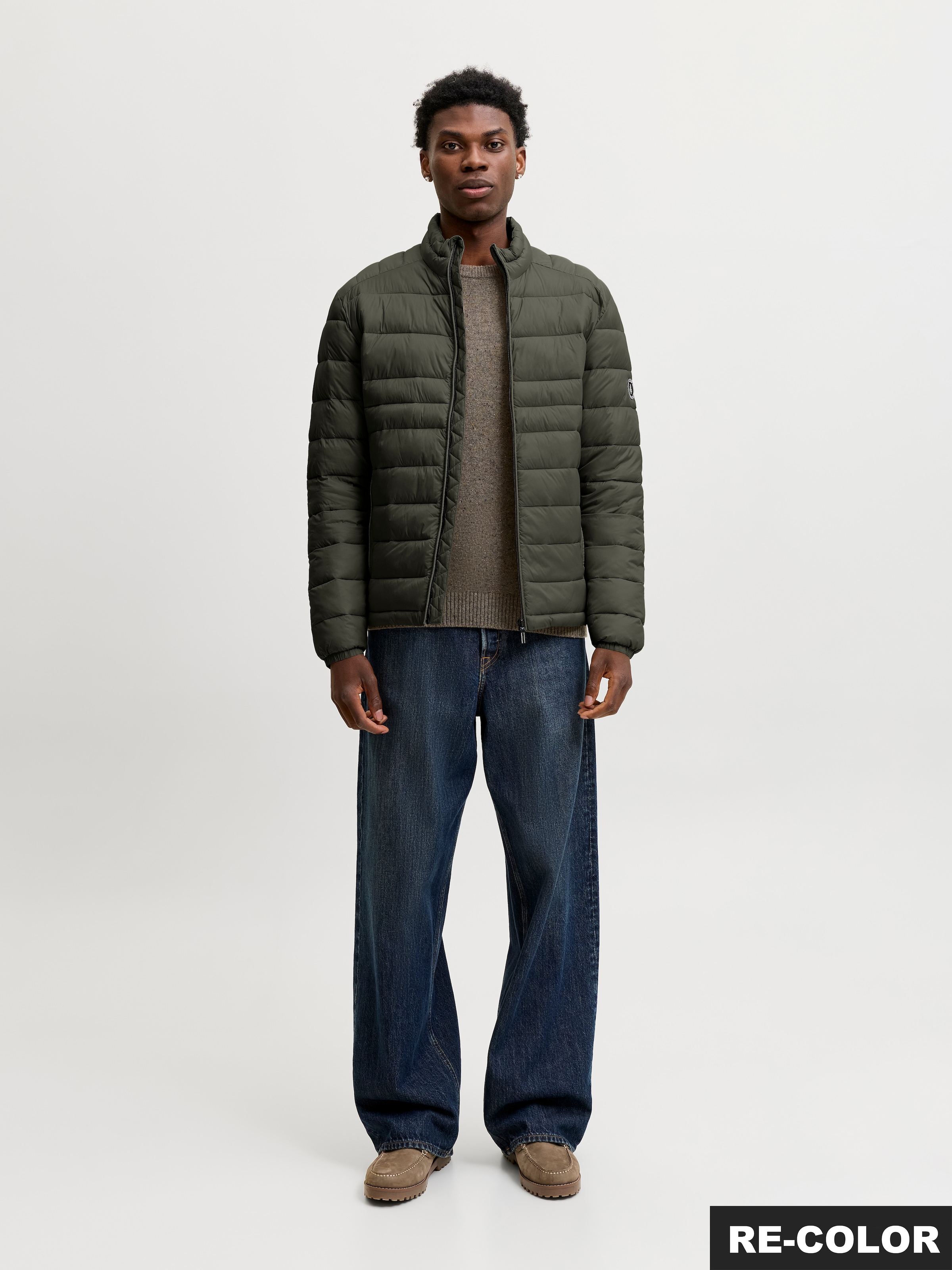 Jack & Jones Steppjacke »JJEKINGSLEY LIGHT PUFFER COLLAR NOOS« Kunstfaser, mit Stehkragen