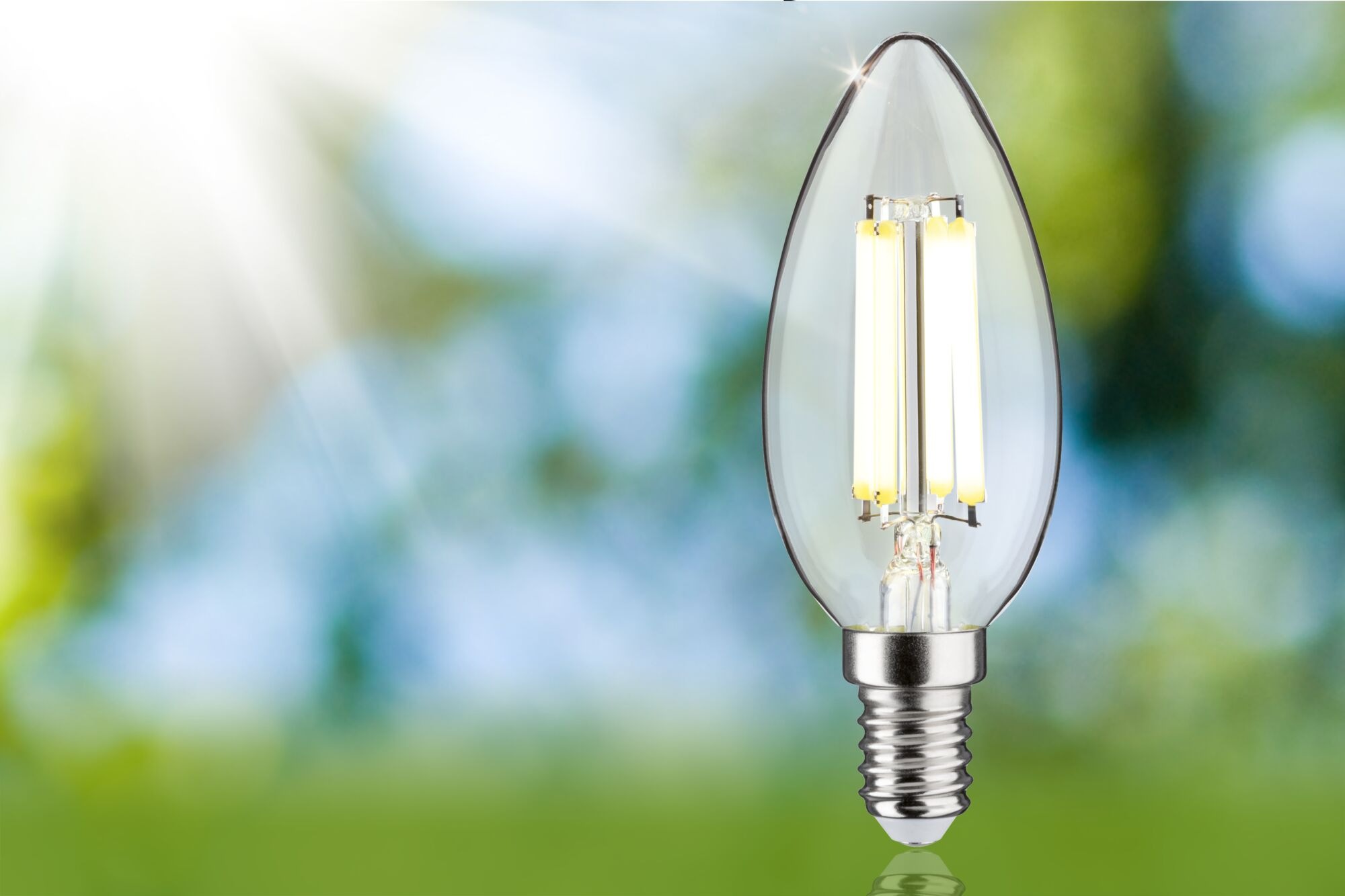 Paulmann LED-Leuchtmittel »Eco-Line Filament 230V LED Kerze E14 1er-Set 525lm 2,5W 4000K Klar«, E14, 1 St., Neutralweiß
