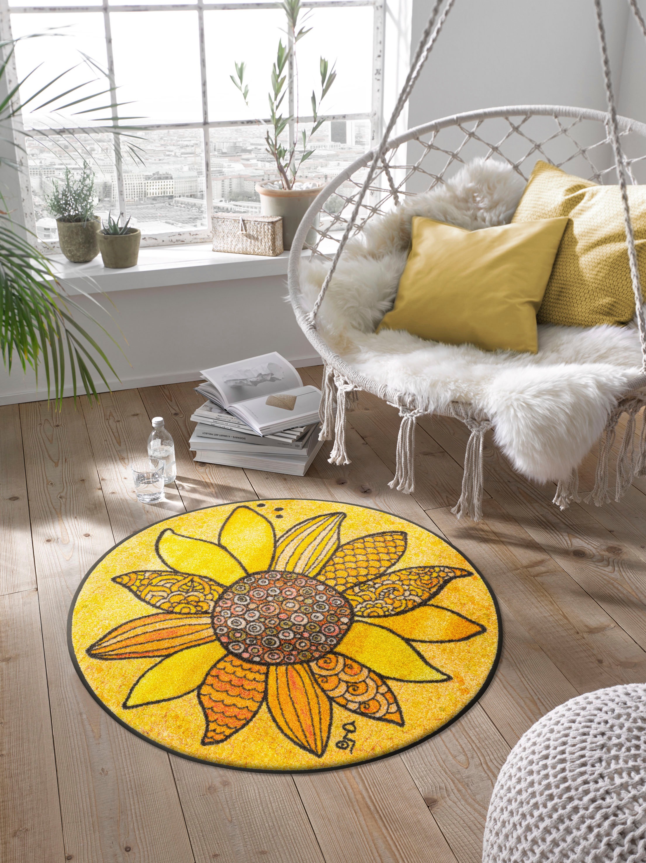 wash+dry by Kleen-Tex Teppich "Sonnenglück" rund günstig online kaufen