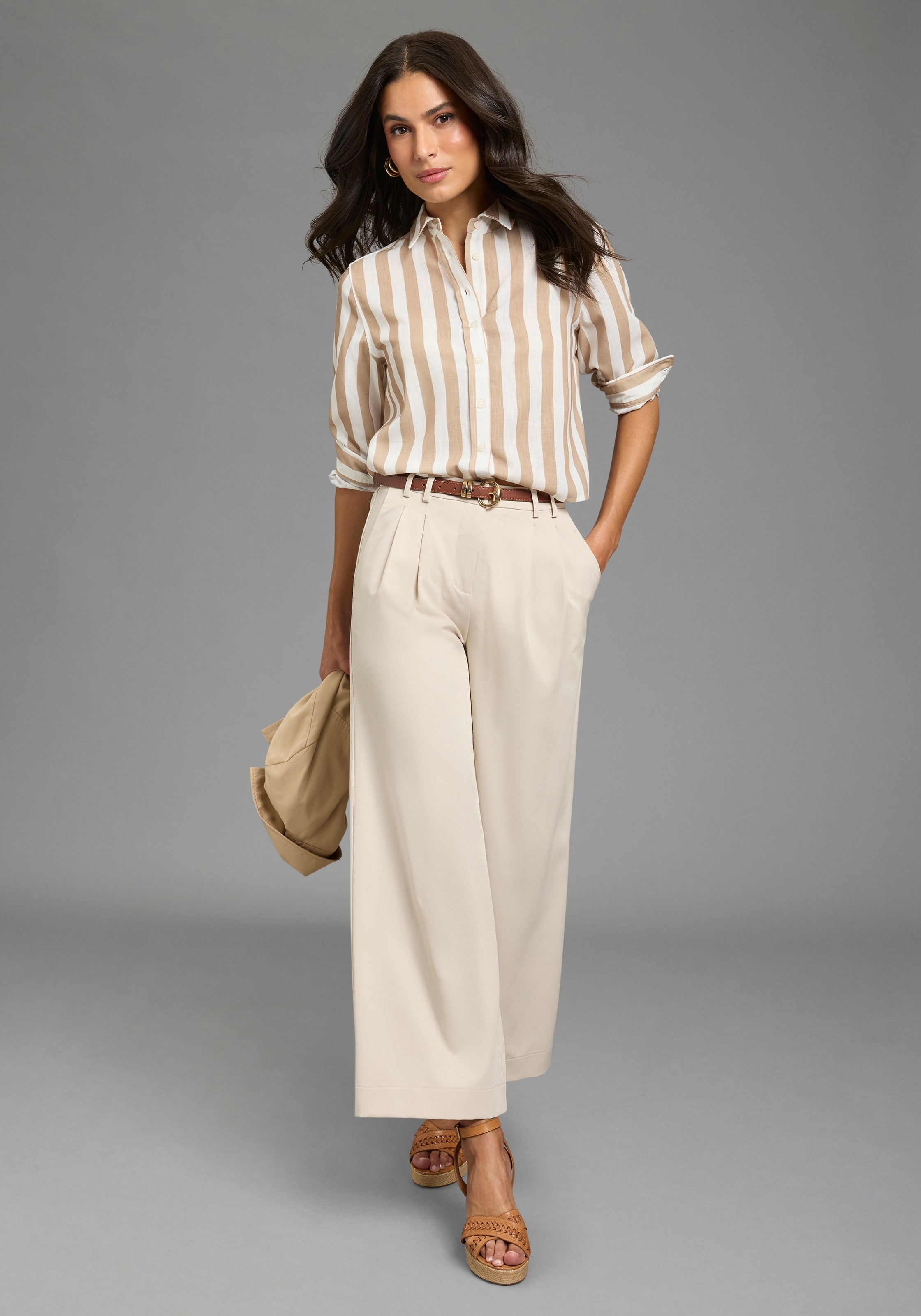 Laura Scott Hemdbluse feminin für verschiedene Anlässe, aus Webmaterial, aus Polyester