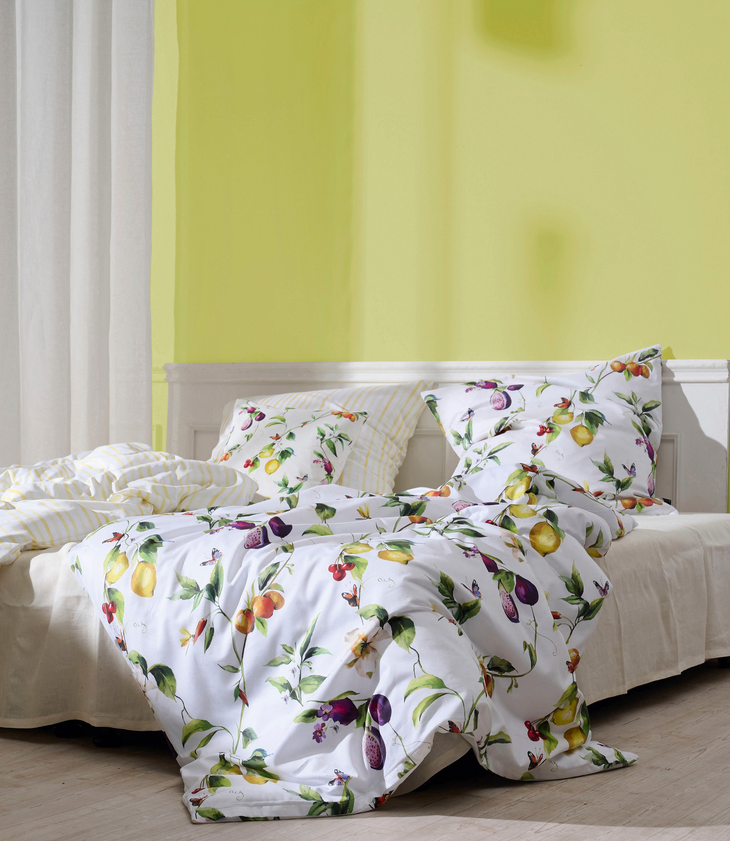 APELT Bettwäsche "Limone Gots" 2 Stk. Bio-Baumwolle, Pflegeliecht günstig online kaufen