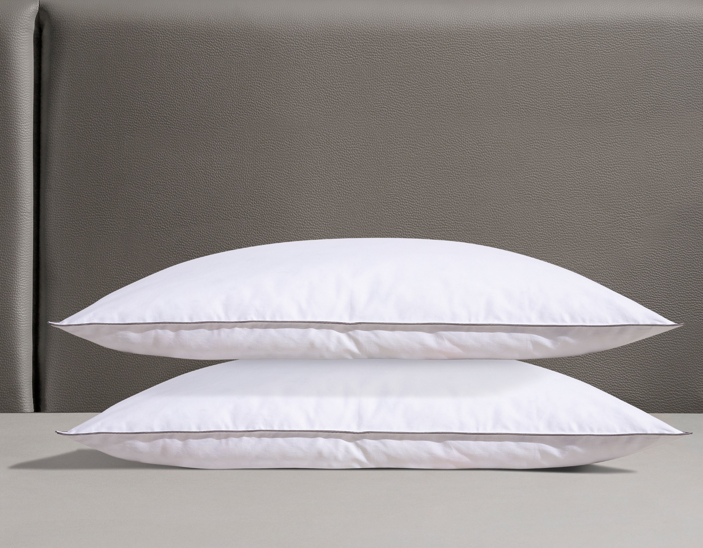 OTTO home Federkopfkissen "Sorsele Kopfkissen 40x80cm oder 80x80 cm, 2-tlg" Füllung: 90Federn10Daunen Bezug: Baumwolle 2 Stk. tlg. Kissen im Spar-Set, Made in Germany