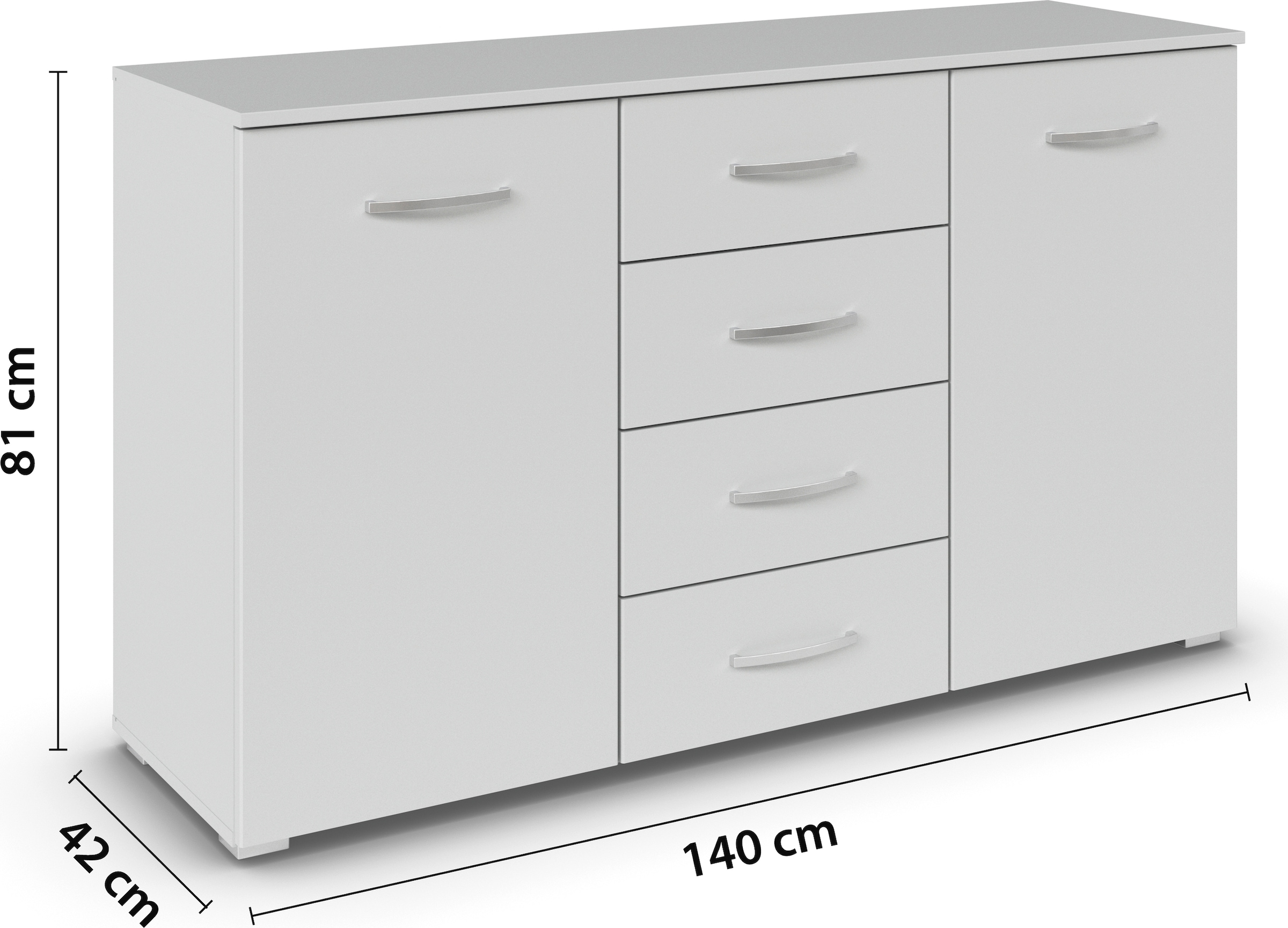 rauch Kombikommode »Pure by Aditio«, im minimalistischem Design, 4 Schubladen mit Softclose-Funktion