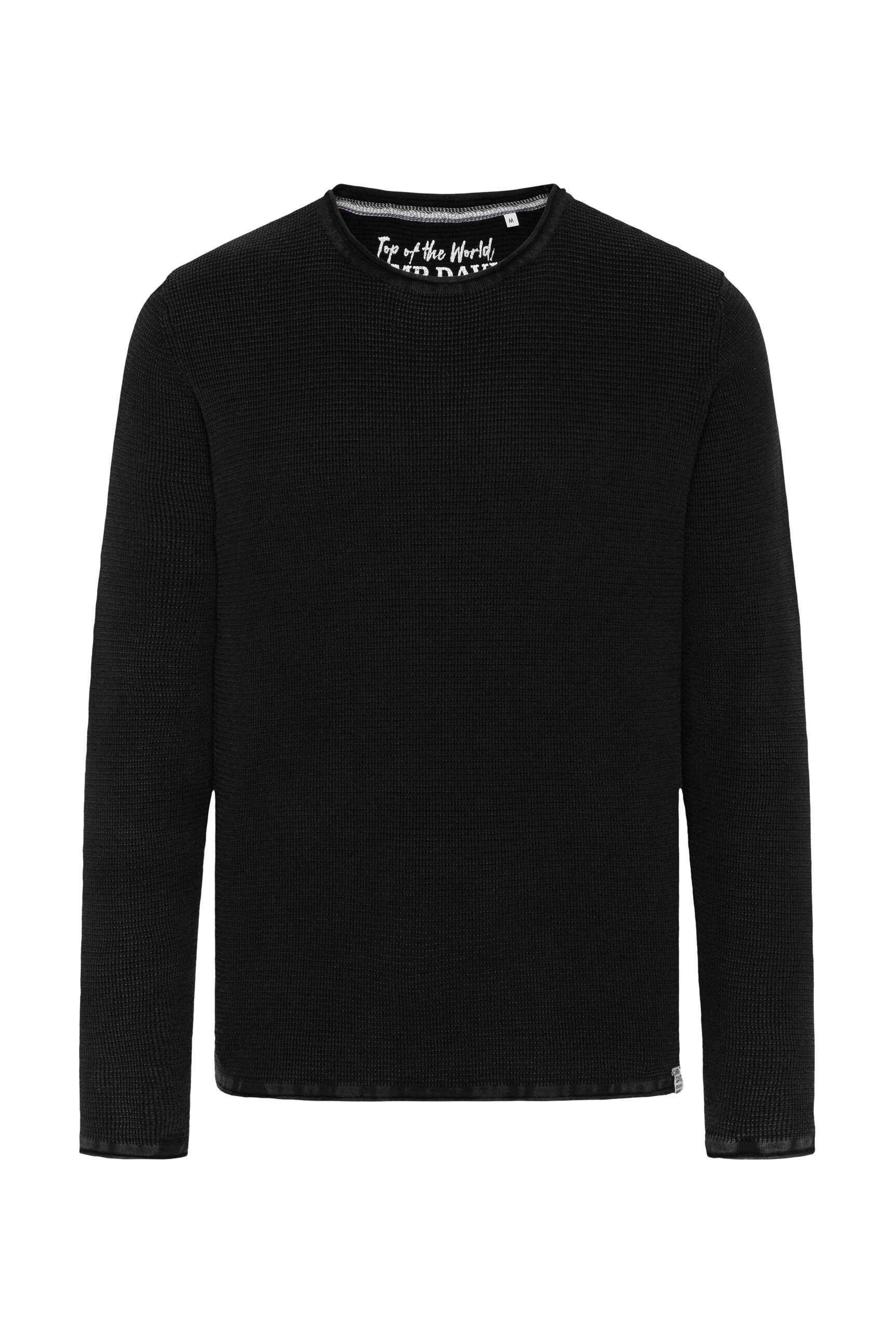 CAMP DAVID Rundhalspullover mit Rollsäumen