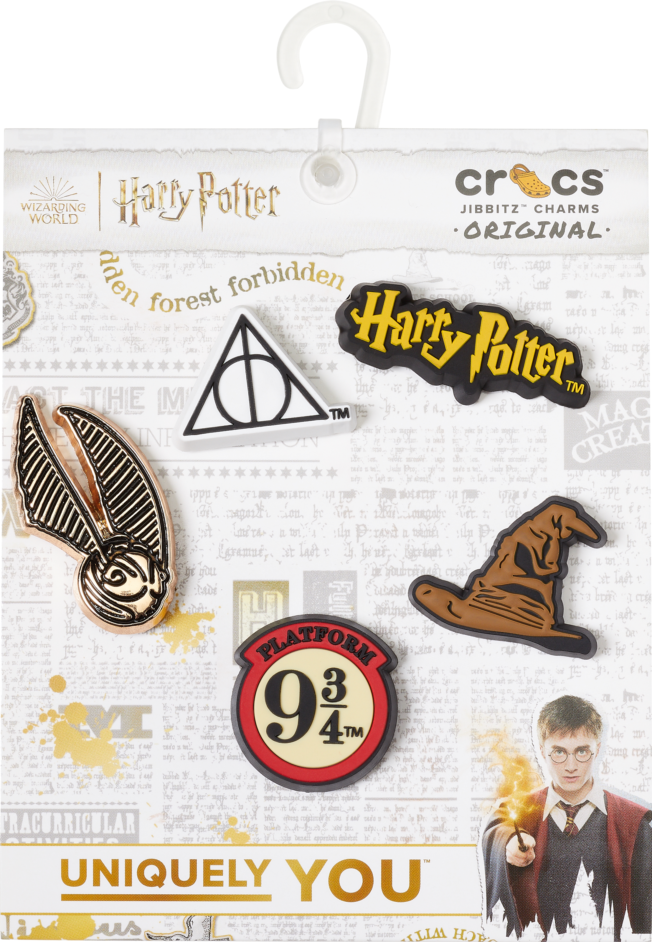 Crocs Schuhanstecker "Jibbitz™ Harry Potter Symbol" Set, Kein Spielzeug. Nicht für Kinder unter 3 Jahren geeignet, 5 Harry Potter Anstecker, Charm, Anstecker für Crocs Schuhe