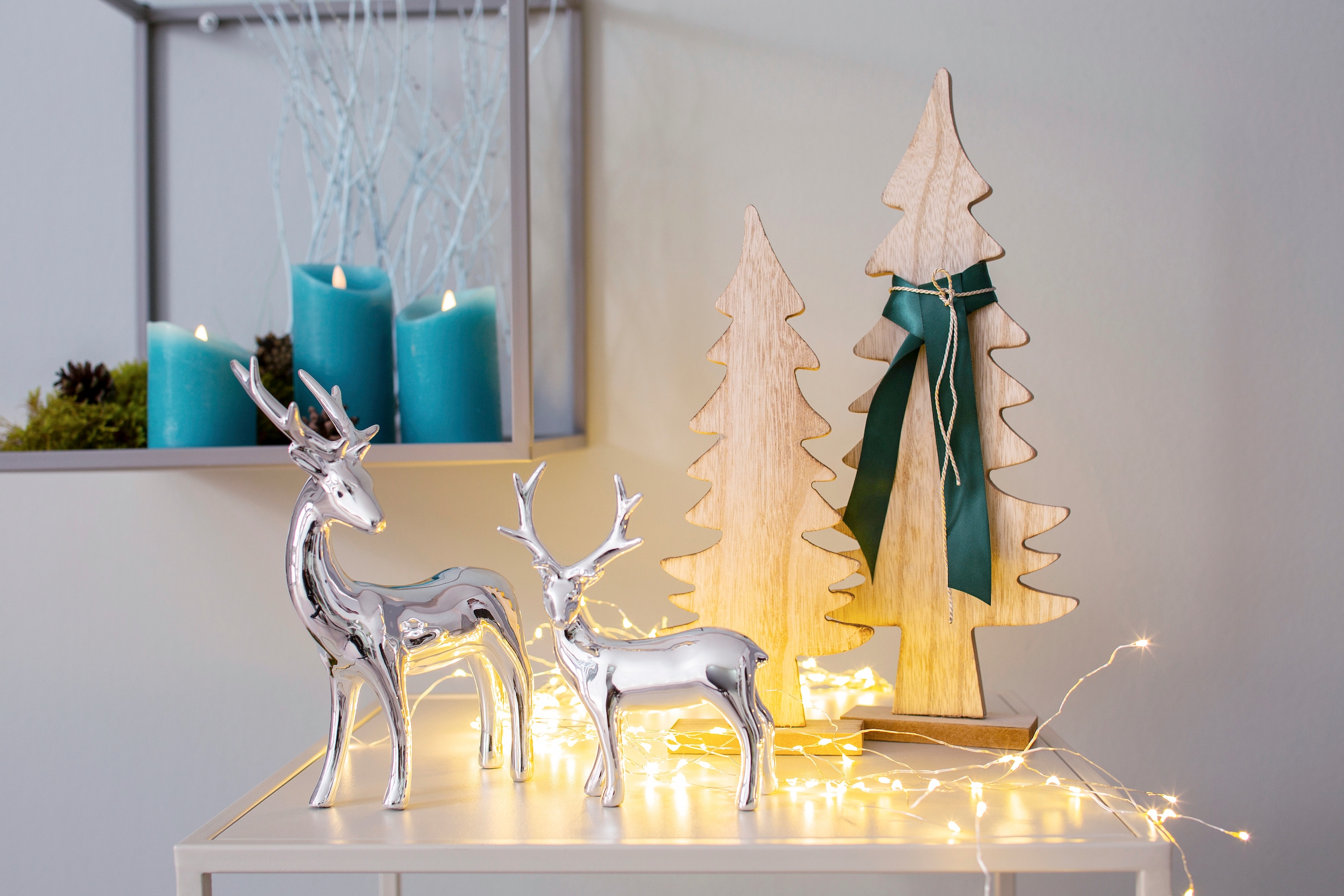 andas LED-Kerze »Weihnachtsdeko«, aus Echtwachs, mit Dimmfunktion und Timer