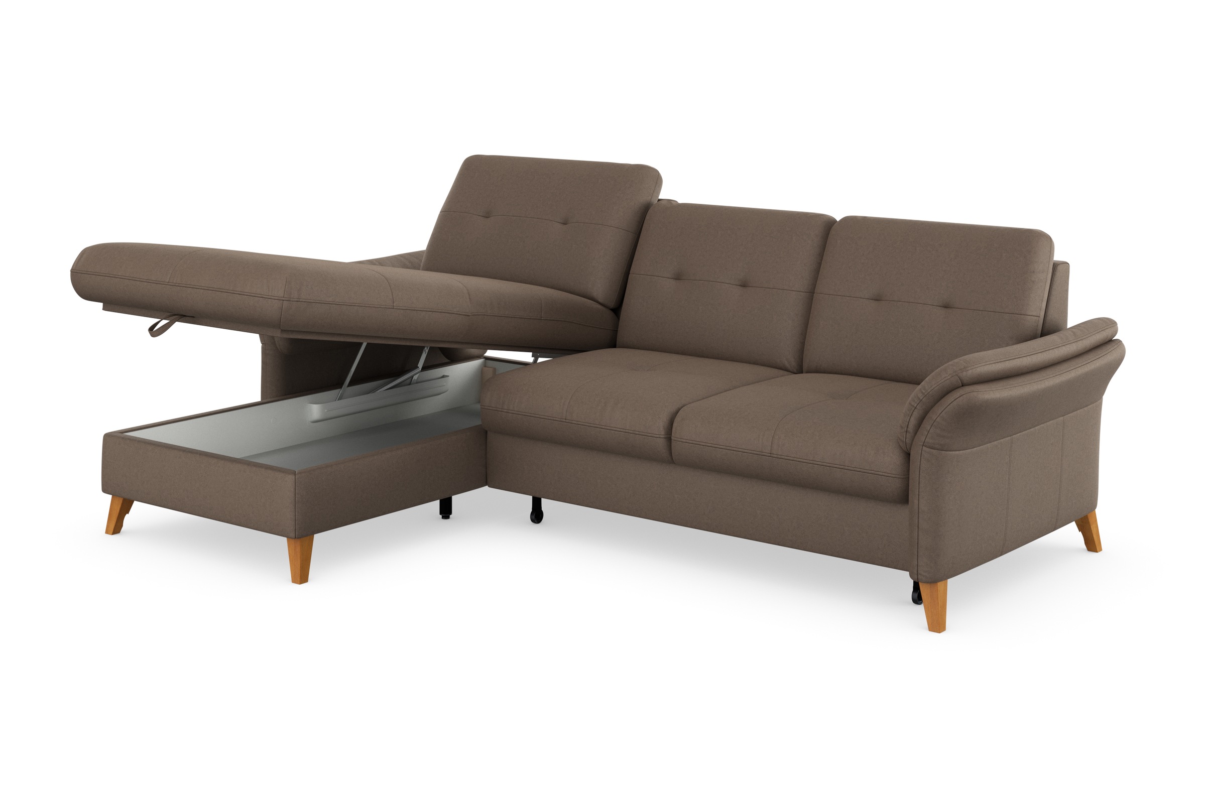 sit&more Ecksofa »Göteborg«, Sitztiefenverstellung und Federkern, wahlweise mit Bettfunktion