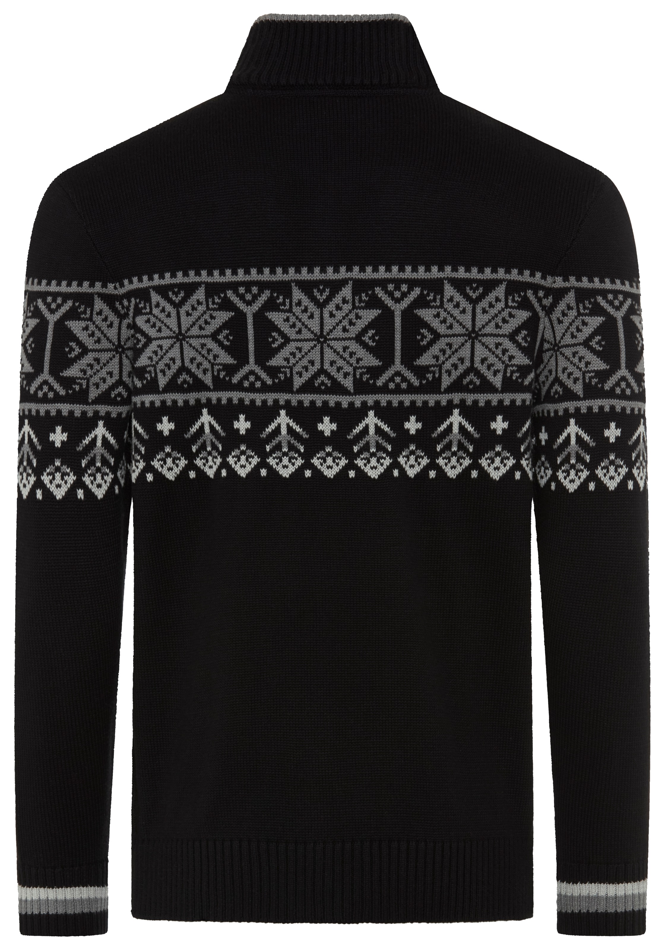 Man's World Jacquardstrickjacke »Neue Kollektion! Highlight Norweger Muster« mit Reißverschluss, mit Rippbündchen an Ärmeln und Saum