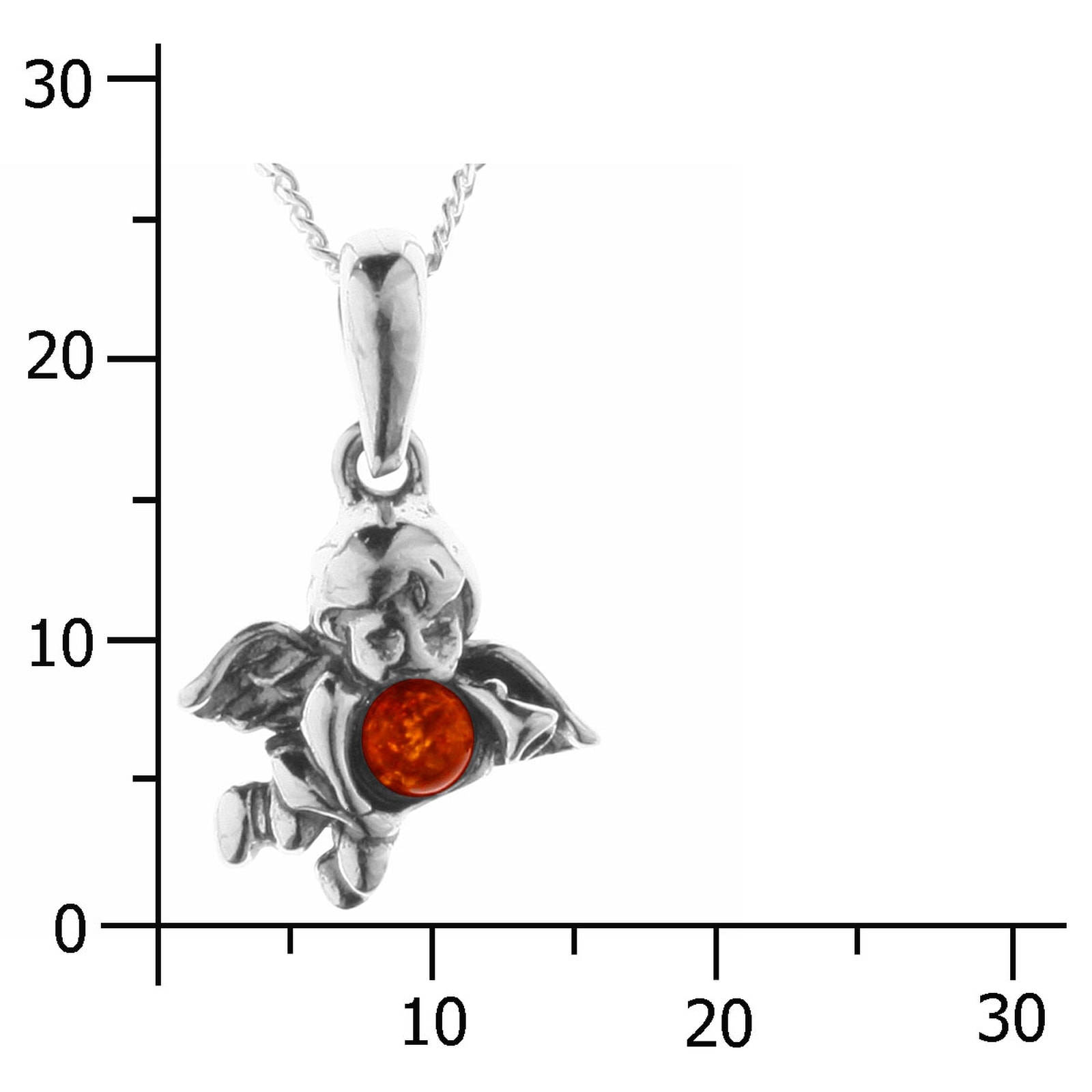 OSTSEE-SCHMUCK Kette mit Anhänger »- Engel - Silber 925/000 - Bernstein«
