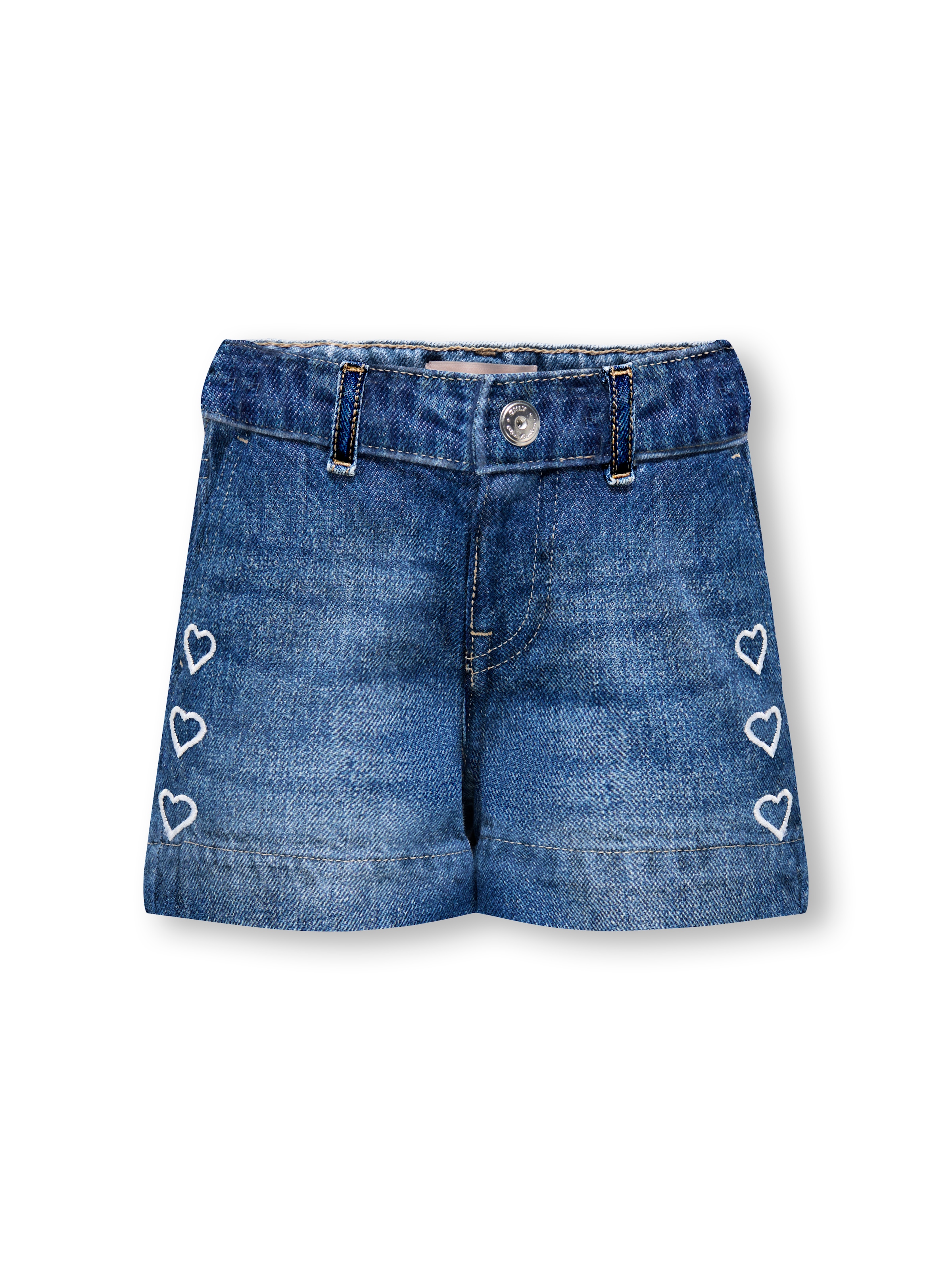 KIDS ONLY Jeansshorts "KOGCOMET HEART WIDE SHORTS DNM DIA3020" mit tollen Herz-Stickereien
