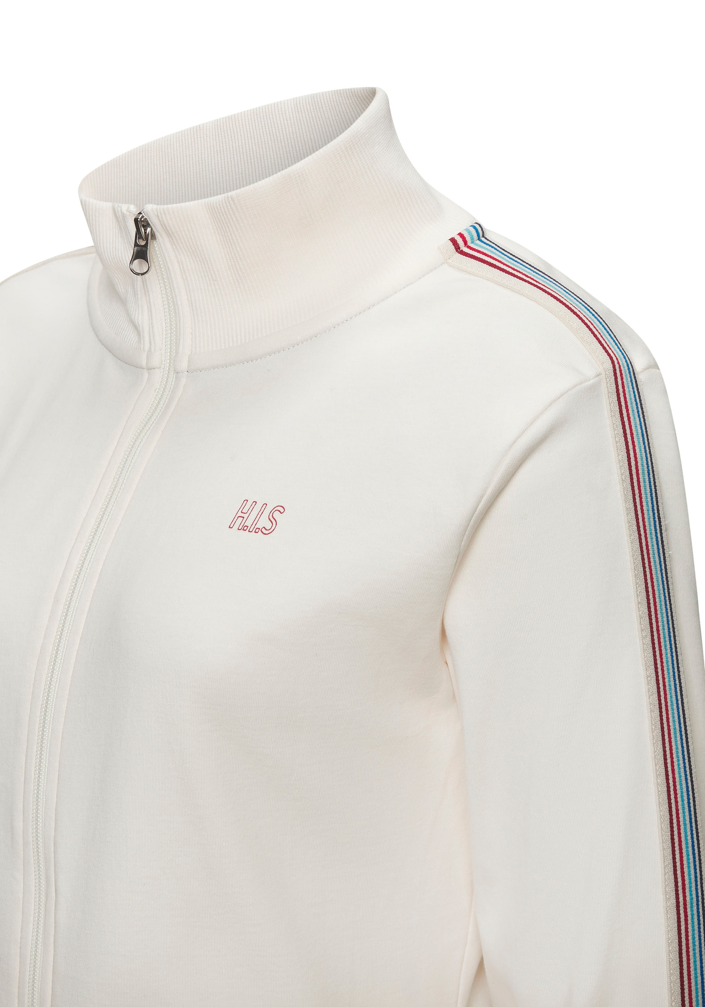 H.I.S Sweatjacke, mit gestreiftem Tape an den Ärmeln, Loungewear