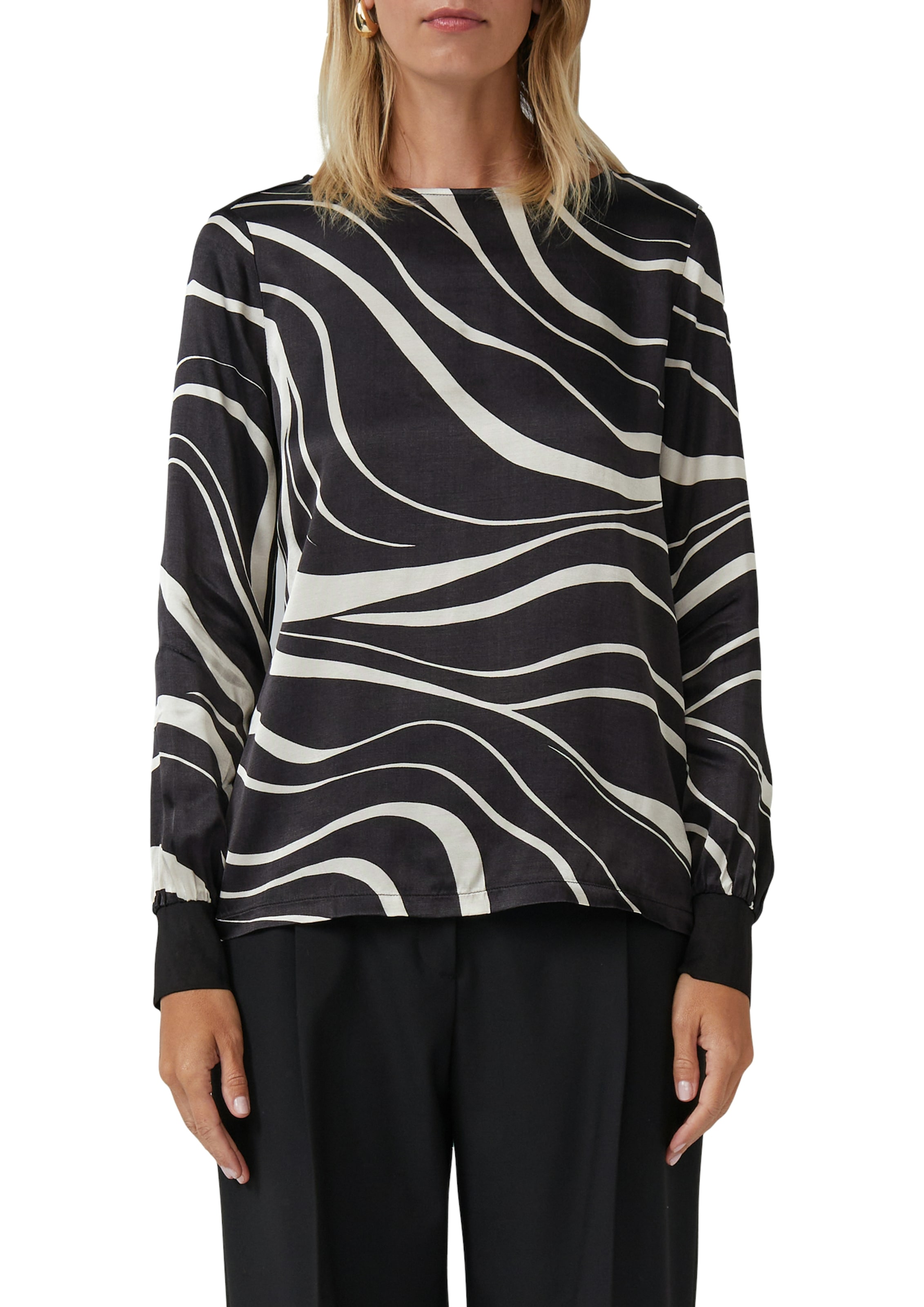 s.Oliver BLACK LABEL Langarmshirt, mit All-Over Print günstig online kaufen