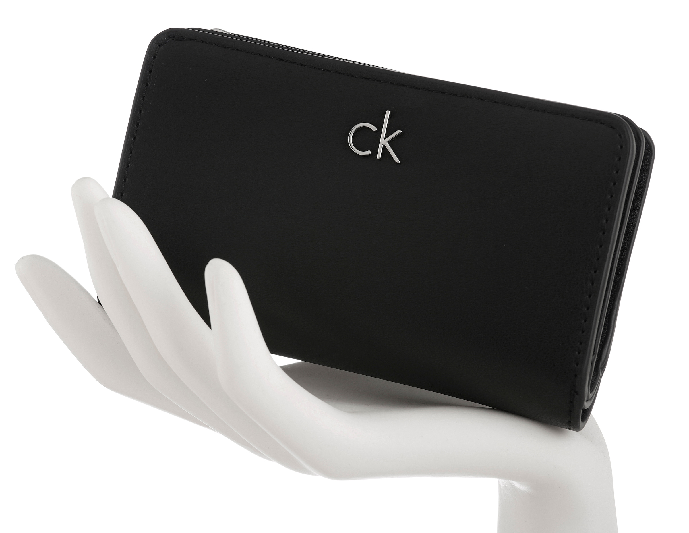 Calvin Klein Geldbörse »CK RE-LOCK MEDIUM BIFOLD«, Damen Geldbeutel, Portemonnaie mit Logoprägung