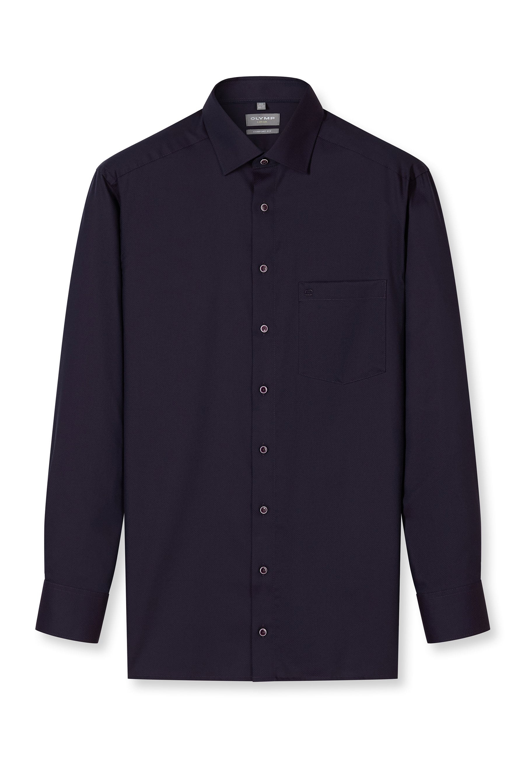 Businesshemd OLYMP "OLYMP Luxor, comfort fit, New Kent", Herren, Gr. 42, Normaler Arm, aubergine, 100% Baumwolle, Hemden
