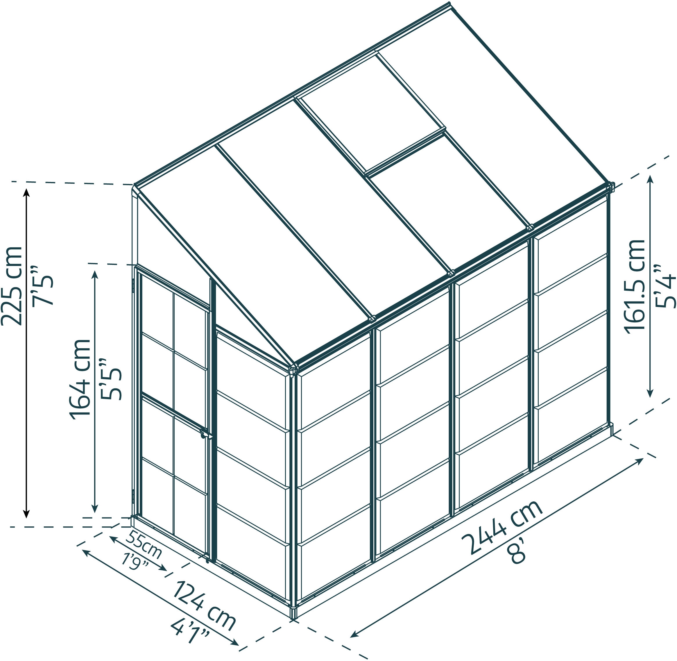 Palram - Canopia Anlehngewächshaus »Lean To« lebenslang widerstandsfähige Wandpaneele