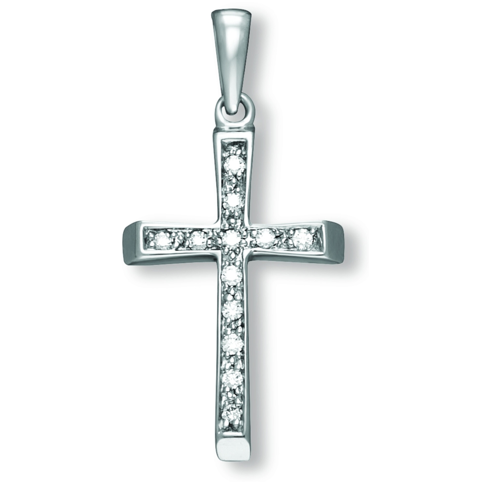 Kettenanhänger ONE ELEMENT "Zirkonia Kreuz Anhänger aus 333 Weißgold", silber, Schmuckanhänger, Damen, Gold Weißgold 333, Gold, Weißgold 333, Kettenanhänger, Ihr persönliches Symbol – liebevoll gearbeitet für jeden Tag