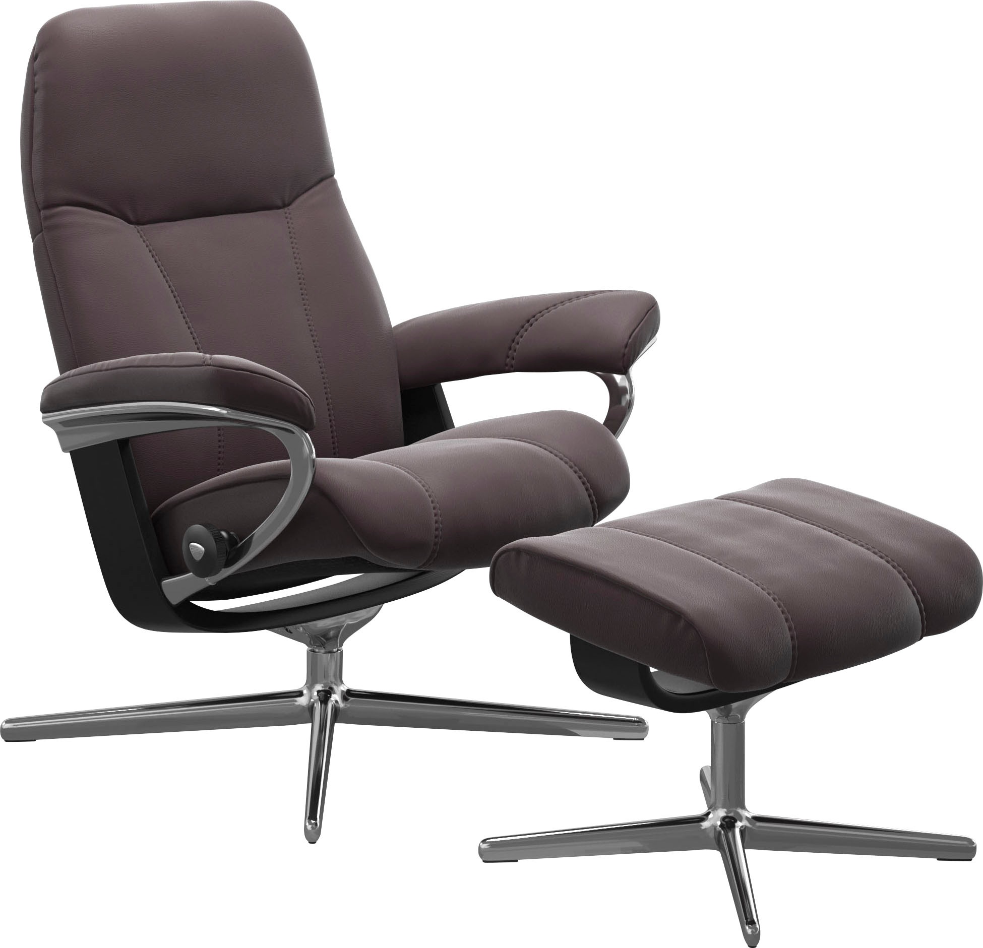 Stressless Relaxsessel "Consul" mit Cross Base, Größe S, M & L, Holzakzent Schwarz