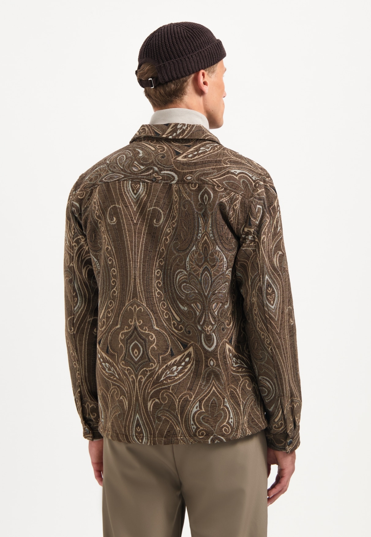 NO EXCESS Langarmhemd »No Excess Jacquard-Overshirt mit Muster«