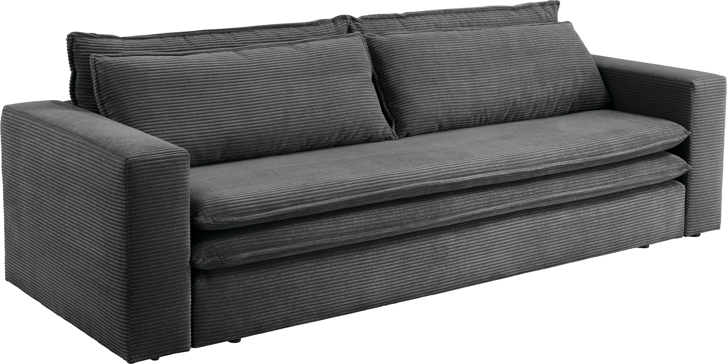 Places of Style Sitzgruppe »PIAGGE«, (2 tlg.), 3-Sitzer-Sofa mit Bettfunktion und Loveseat-Hocker im Set