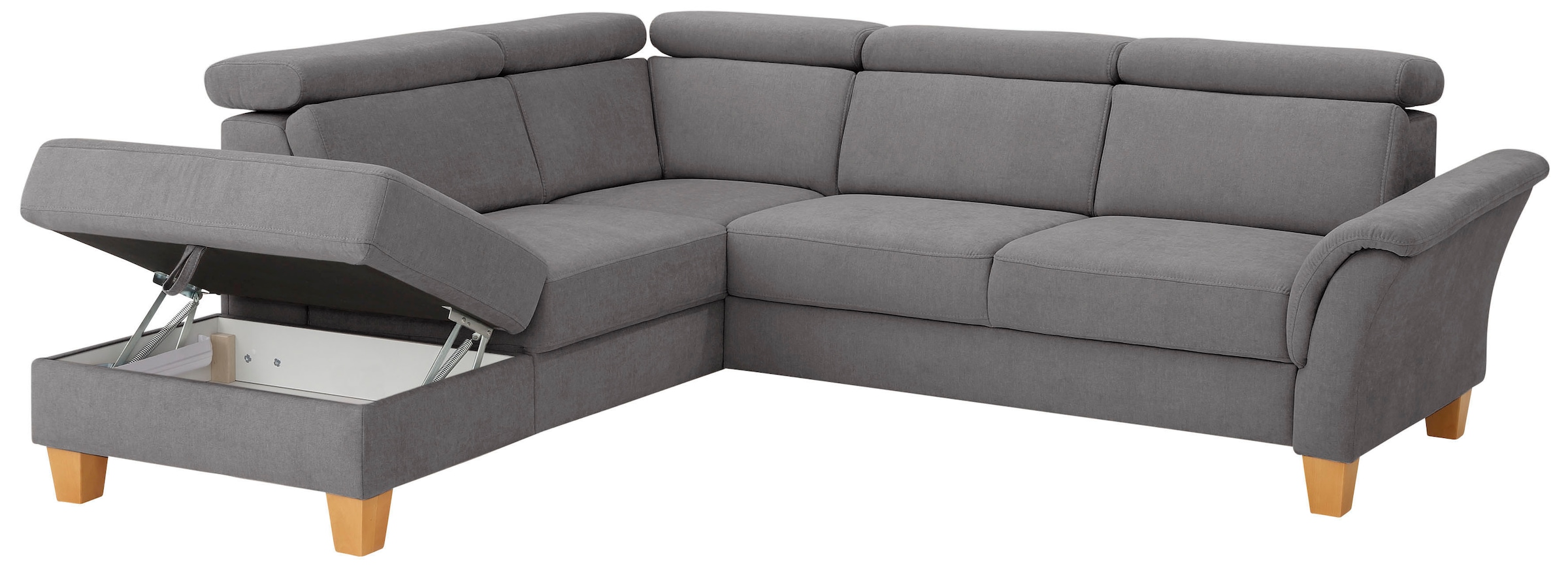 Home affaire Ecksofa »Conville L-Form«, Federkern, wahlweise mit Bettfunktion und Bettkasten bzw. Stauraum