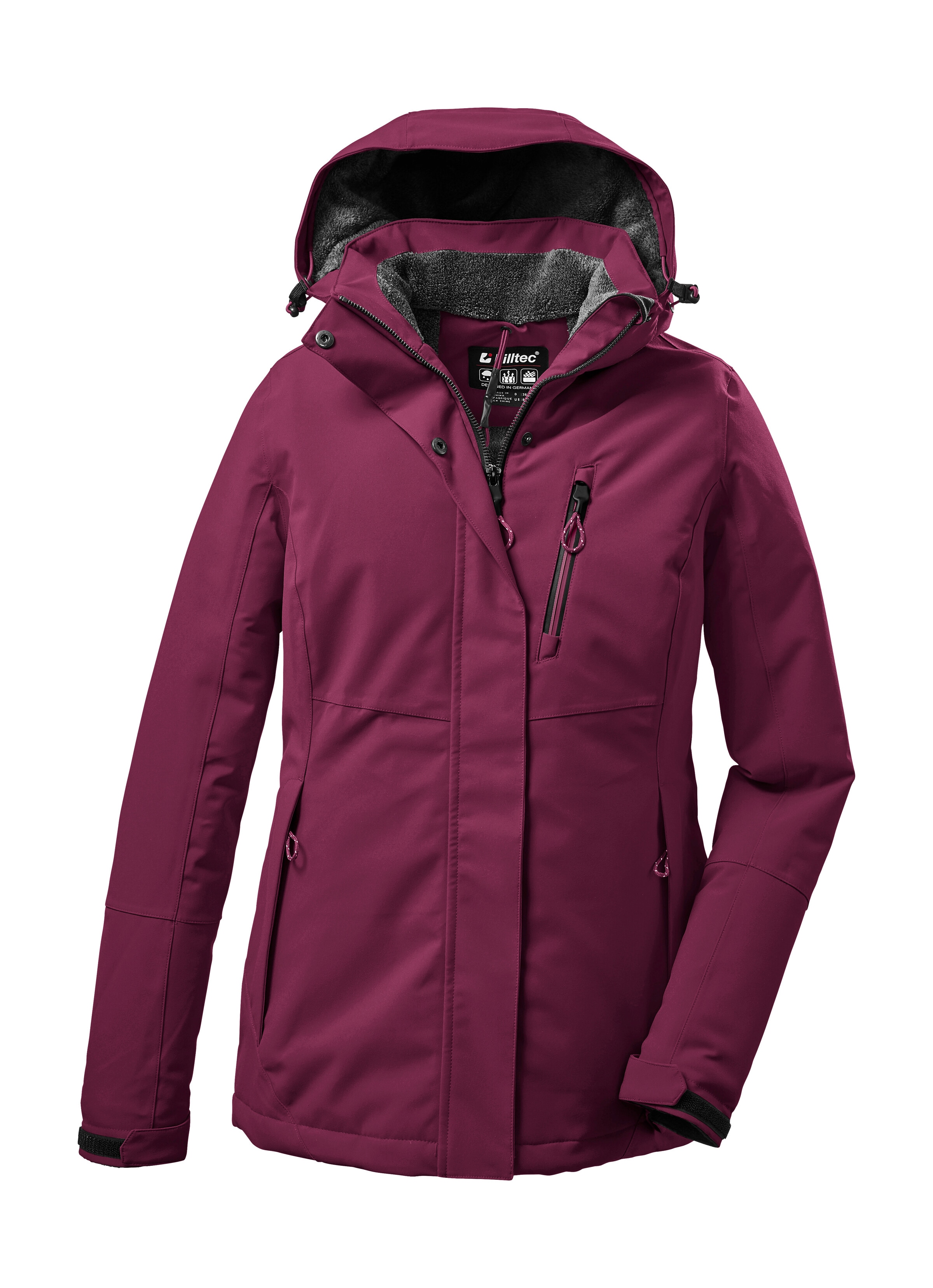 Killtec Outdoorjacke "KOW 140 WMN JCKT" Wasserdichte Damenjacke, atmungsaktiv, abnehmbare Kapuze
