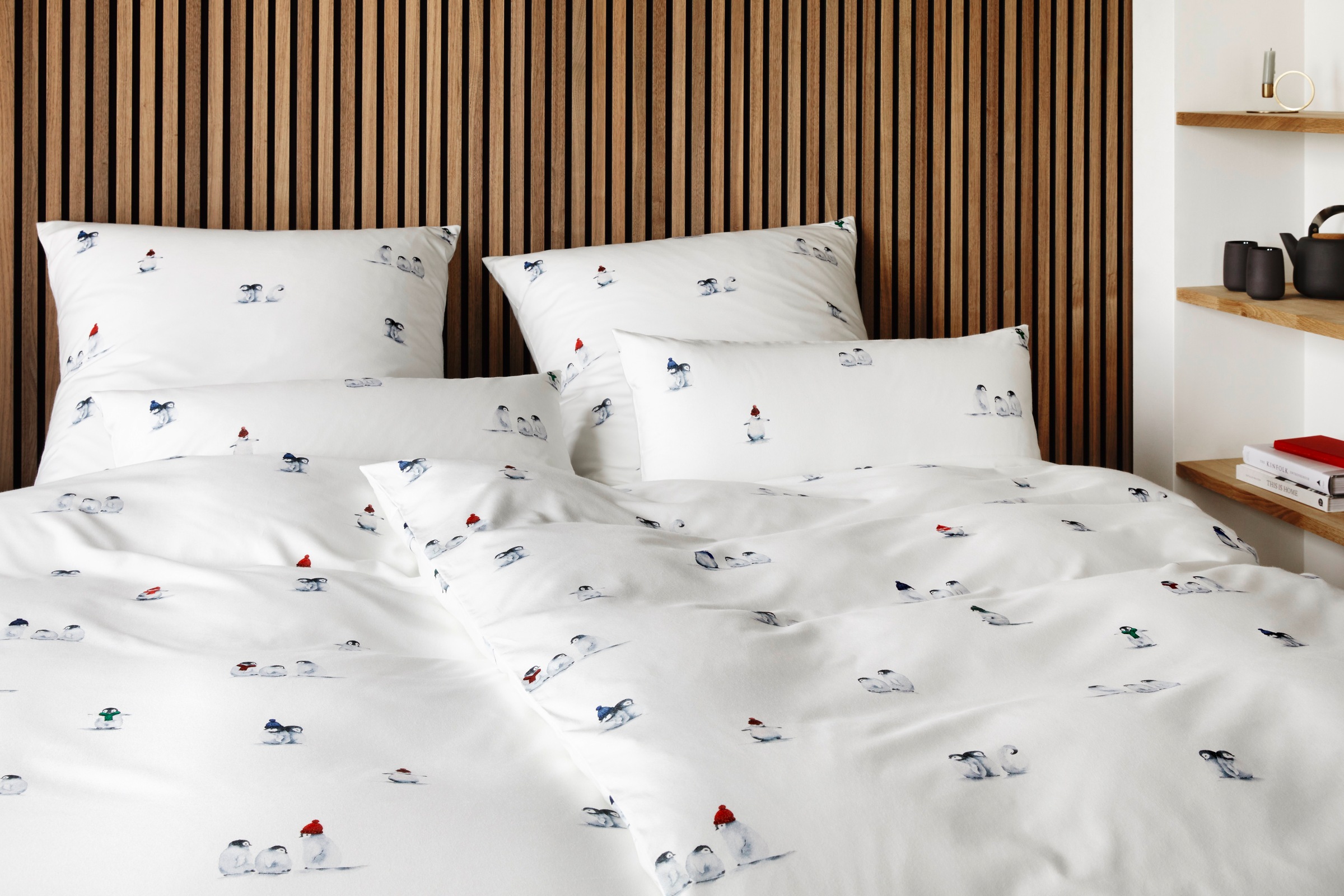 Elegante Bettwäsche "Pinguin Party" 2 Stk. tlg. angenehmes Hautgefühl günstig online kaufen