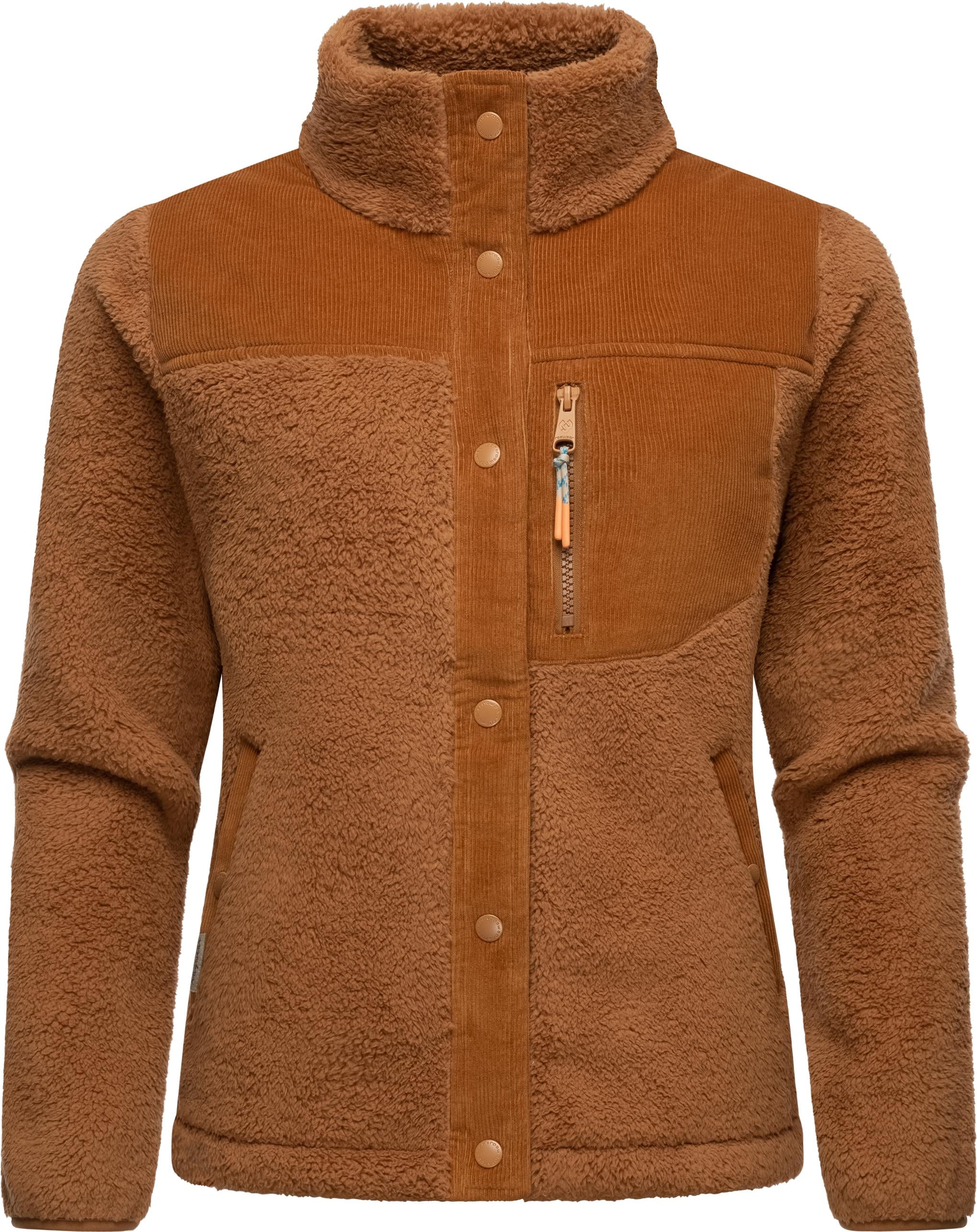 Ragwear Plüschjacke "Appopis Block", ohne Kapuze, Flauschige Übergangsjacke aus Teddyfleece