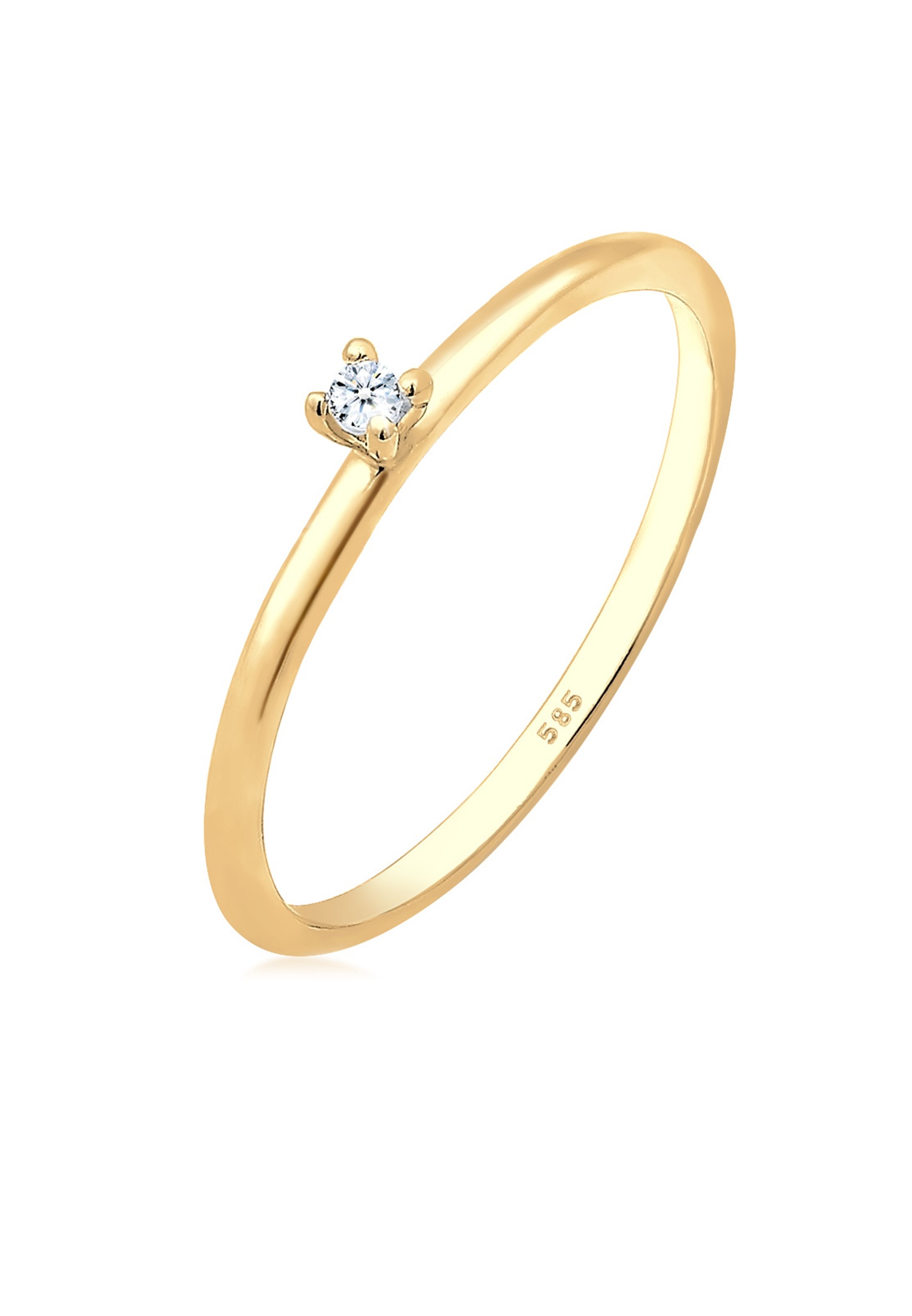 Diamantring »Verlobung Solitär Diamant (0.015 ct.) 585 Gelbgold«