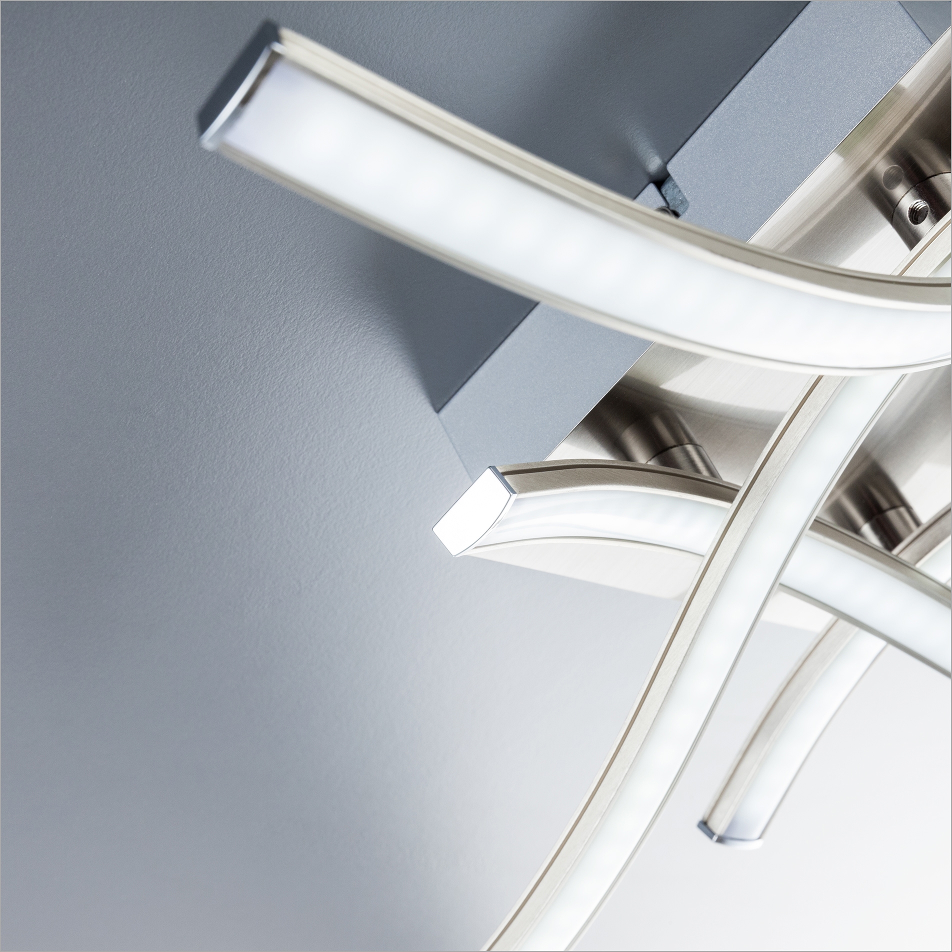 B.K.Licht LED Deckenleuchte »Virgo«, 4 flammig, Leuchtmittel LED-Board | LED fest integriert, LED Deckenlampe, Deckenstrahler, modern, matt-nickel, inkl. 3,4W 350lm