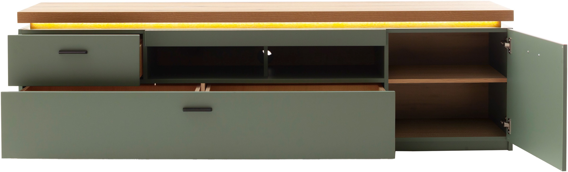 MCA furniture Lowboard »MONIZ TV-Element«, TV-Schrank, 2 Türen, 2 Schubkästen, 2 offene Fächer, 195 cm breit