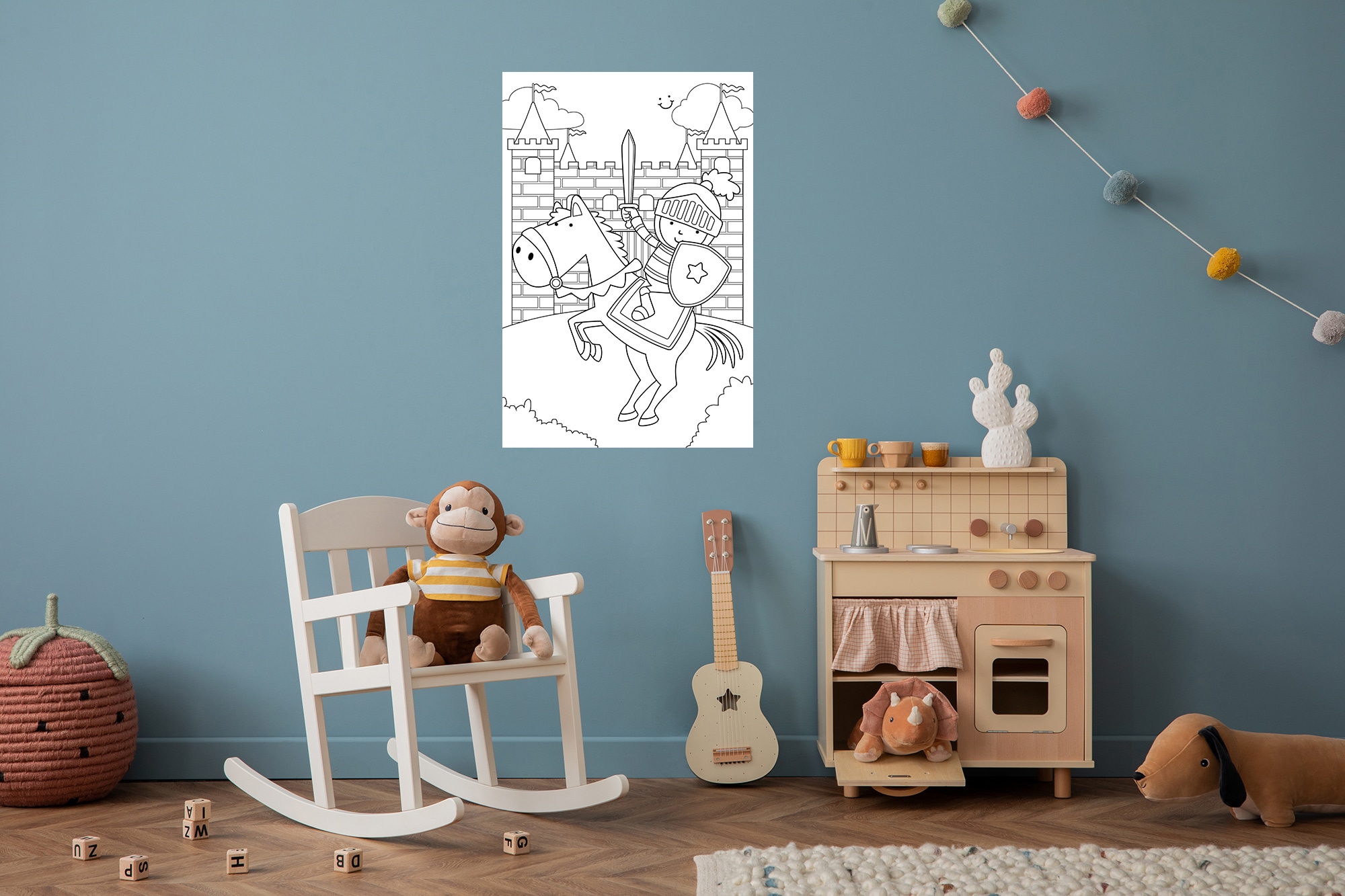 queence Wandsticker »Ritter und Burg«, (1 St.), DIY-Wandsticker zum Bemalen