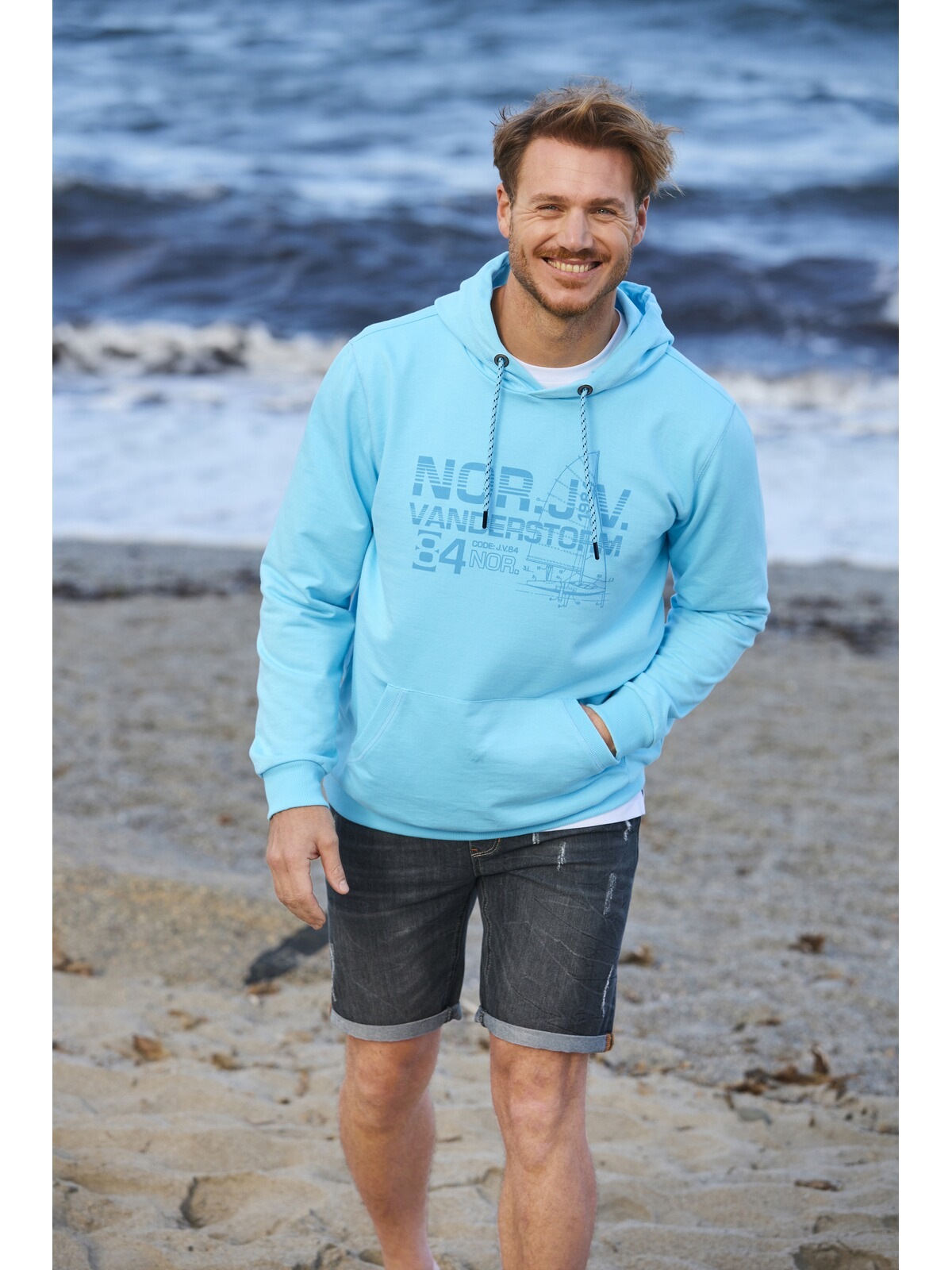 Jan Vanderstorm Jeppe Sweat à Capuche Bleu 6XL 2