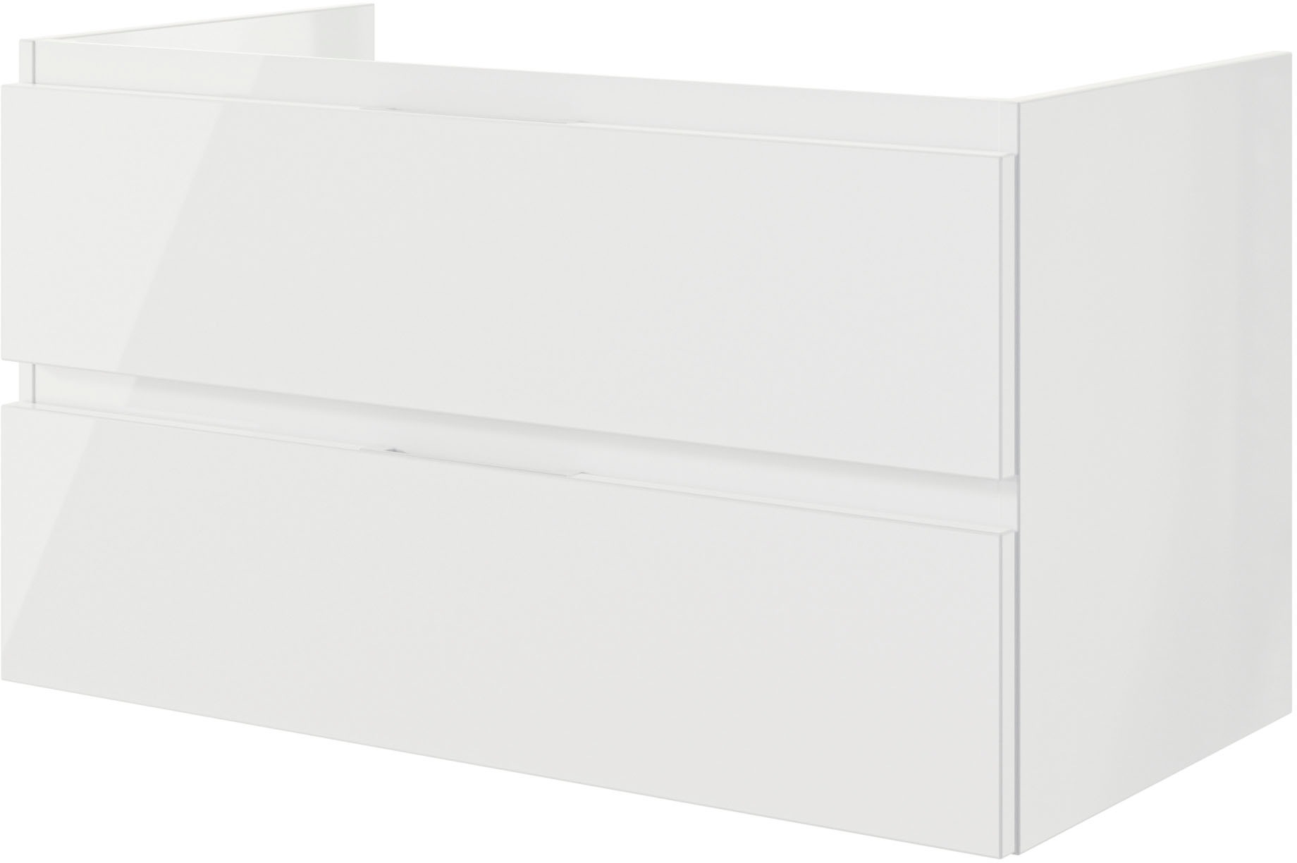 Saphir Badmöbel-Set »Serie 4035 2-teilig, Keramikwaschtisch mit LED-Spiegel, 90 cm breit«, (Set), Badezimmer-Set inkl. Türdämpfer, 2 Schubladen, Waschplatz