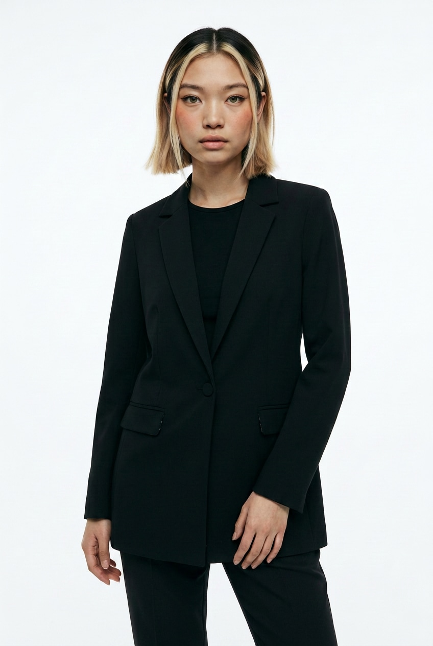 pieces Longblazer "PCBOZZY LS DETAIL BLAZER NOOS BC" mit Leo Futter