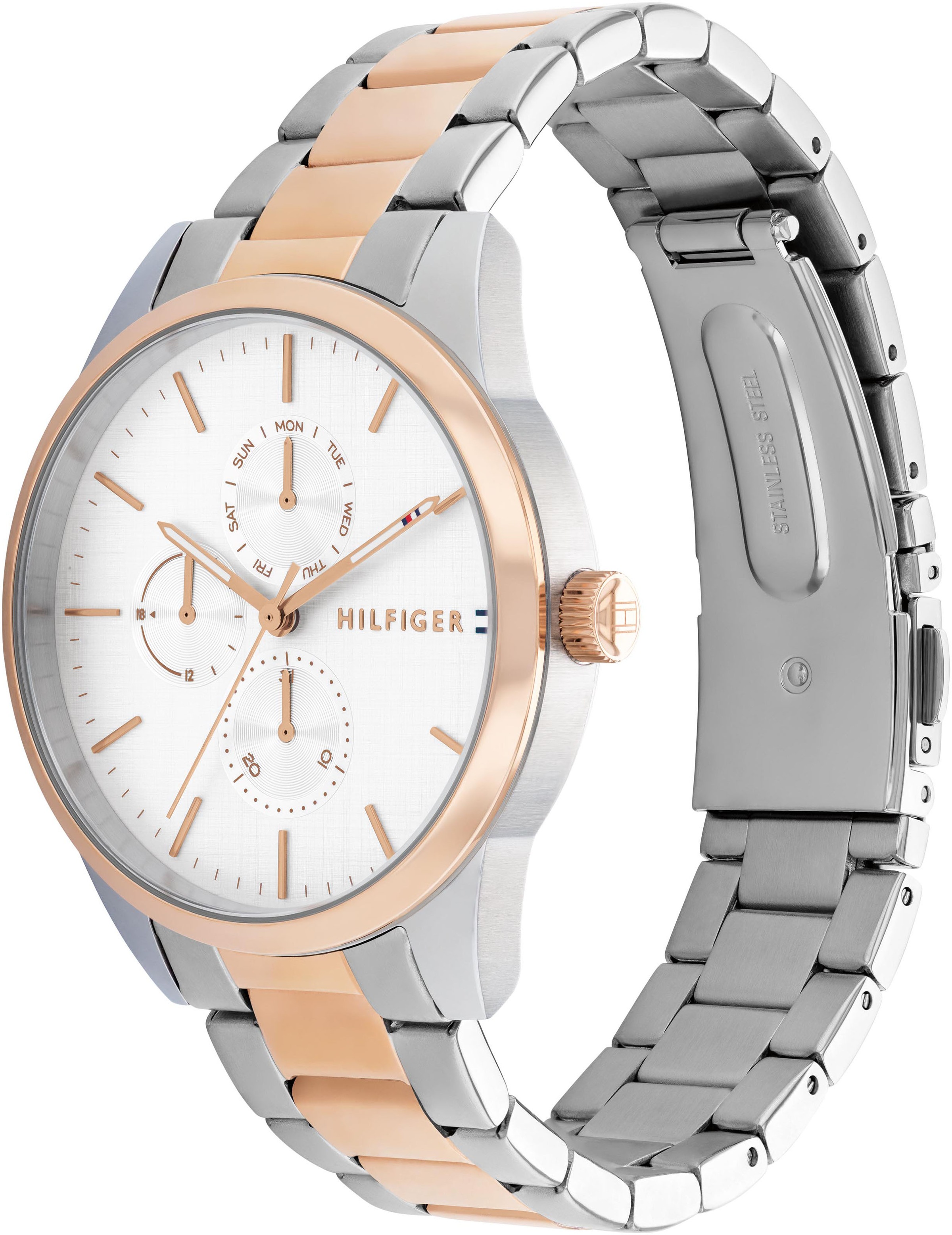 Tommy Hilfiger Multifunktionsuhr »Camille«, Quarzuhr, Armbanduhr, Damenuhr, Edelstahlarmband, analog