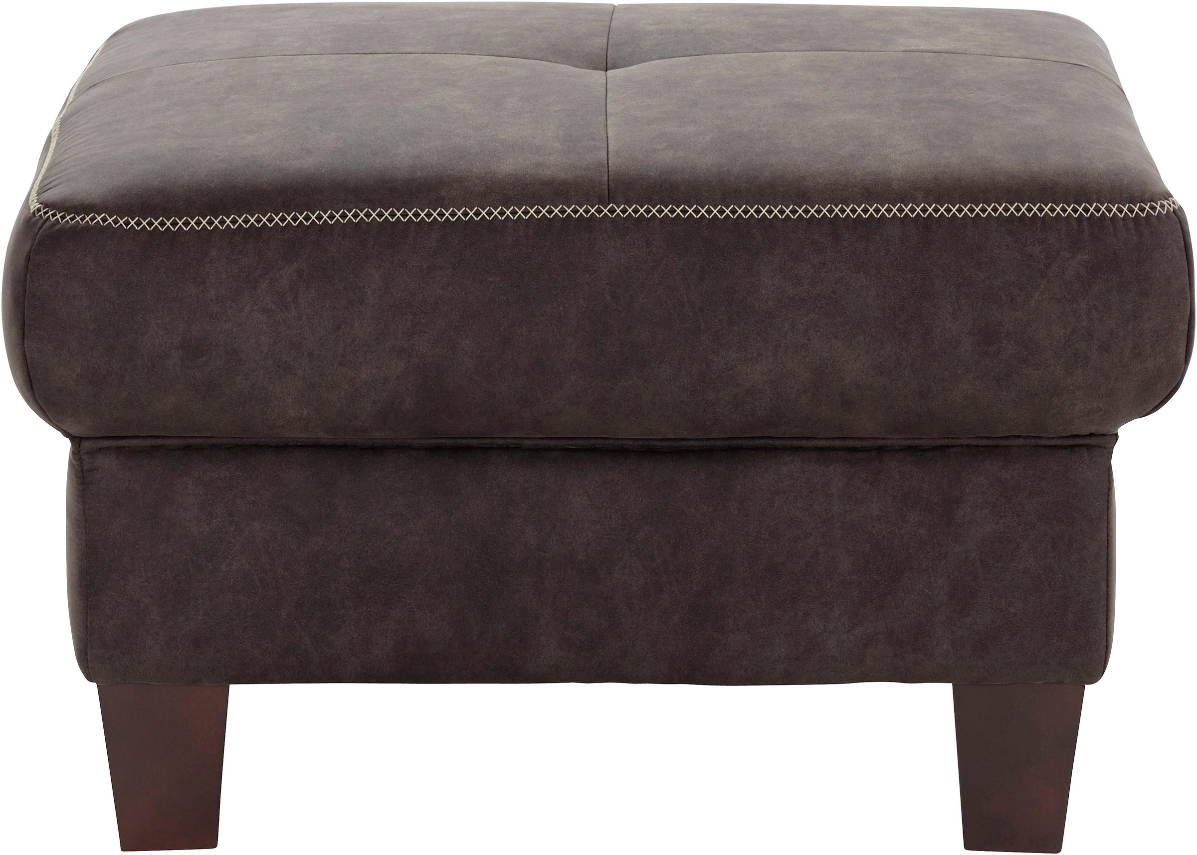 Places of Style Polsterhocker »Varese«, Kreuznaht in beige