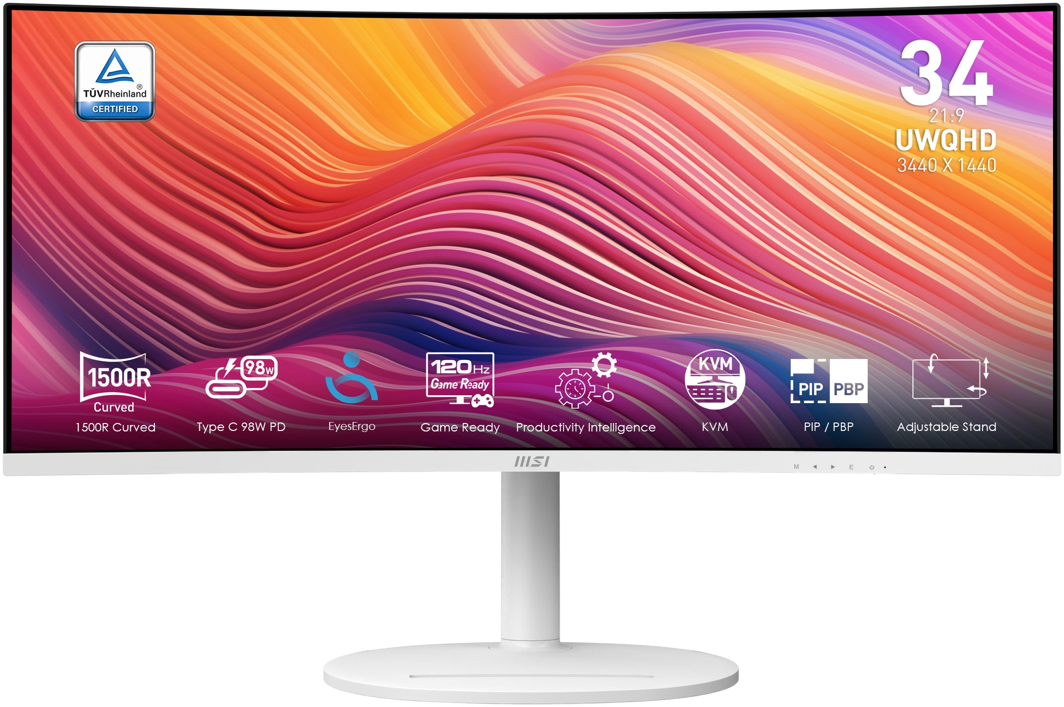 MSI Gaming-Monitor »Modern MD342CQPW« 86 cm/34 ″  3440 x 1440 px UWQHD 1 Reaktionszeit 120 Hz