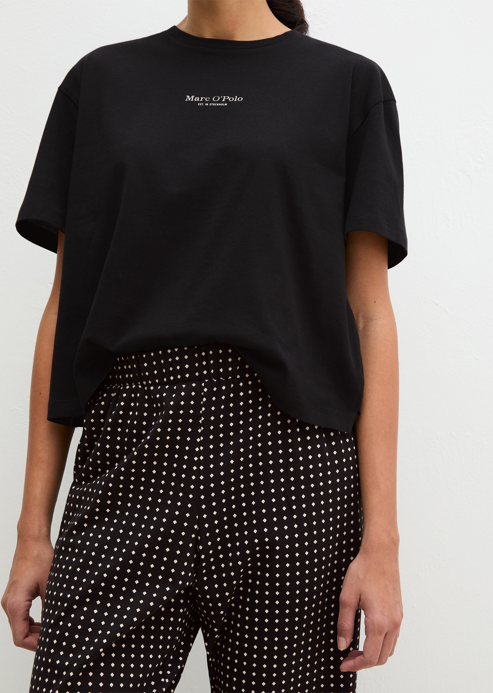 Marc O'Polo Pyjama »Mix N Match Cotton« 2 tlg. Shirt mit kurzem Arm, Hose gepunktet