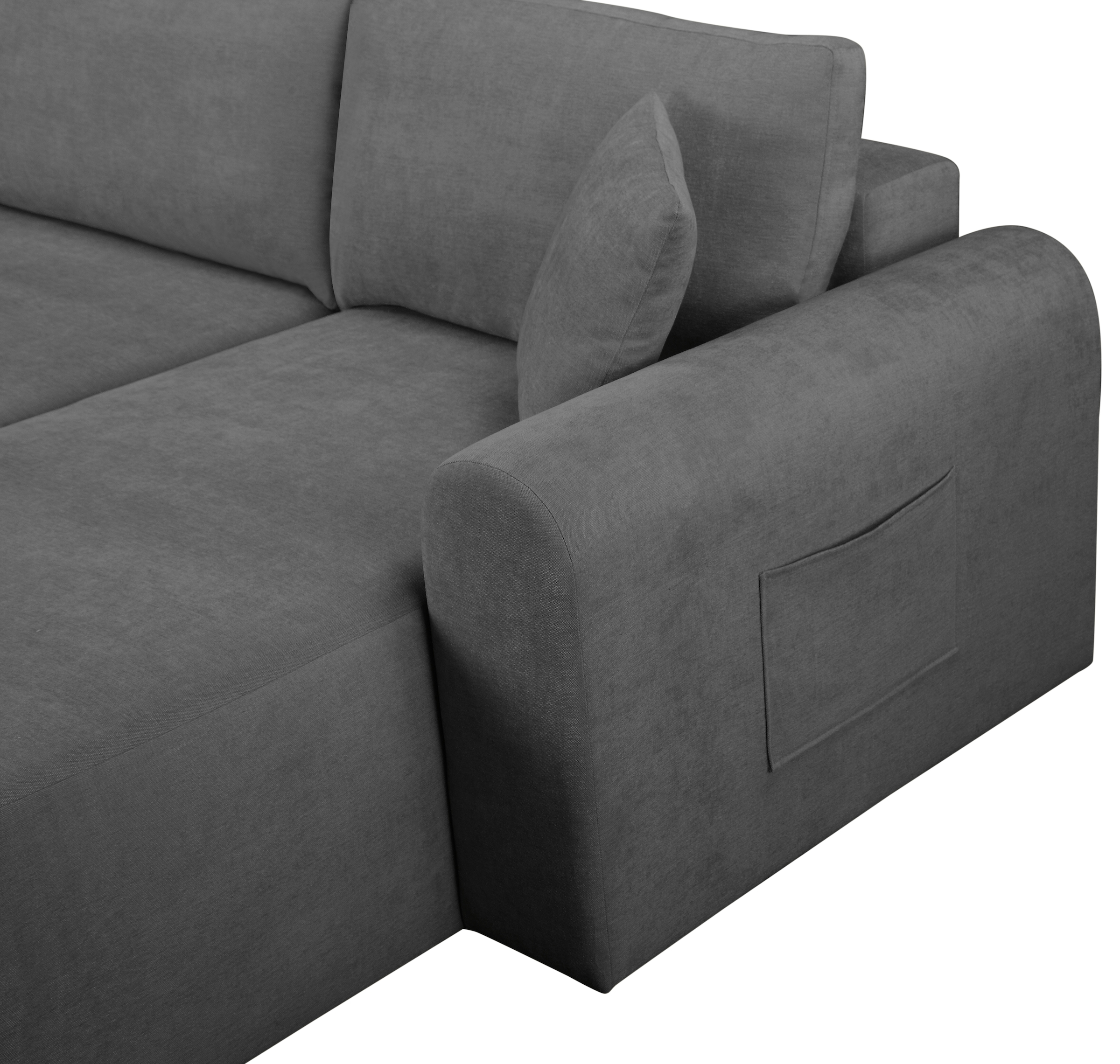 OTTO home Wohnlandschaft »JONAA Feinstruktur, U-Form, 311 cm. -OTTO. Verlässliche Qualität« Tonnentaschen-Federkern, Bettkasten, Schlafsofa (133/270)